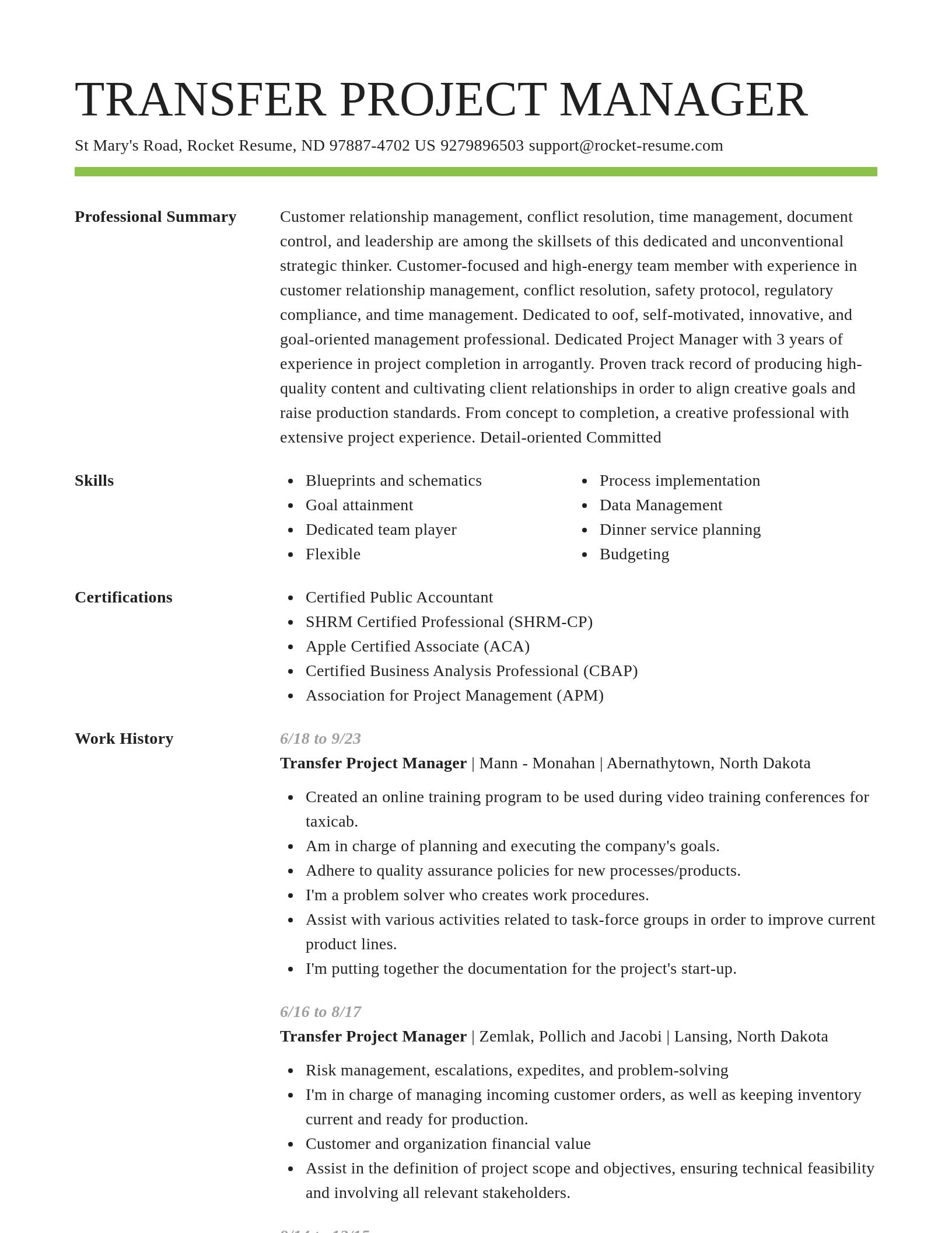 Smart resume template