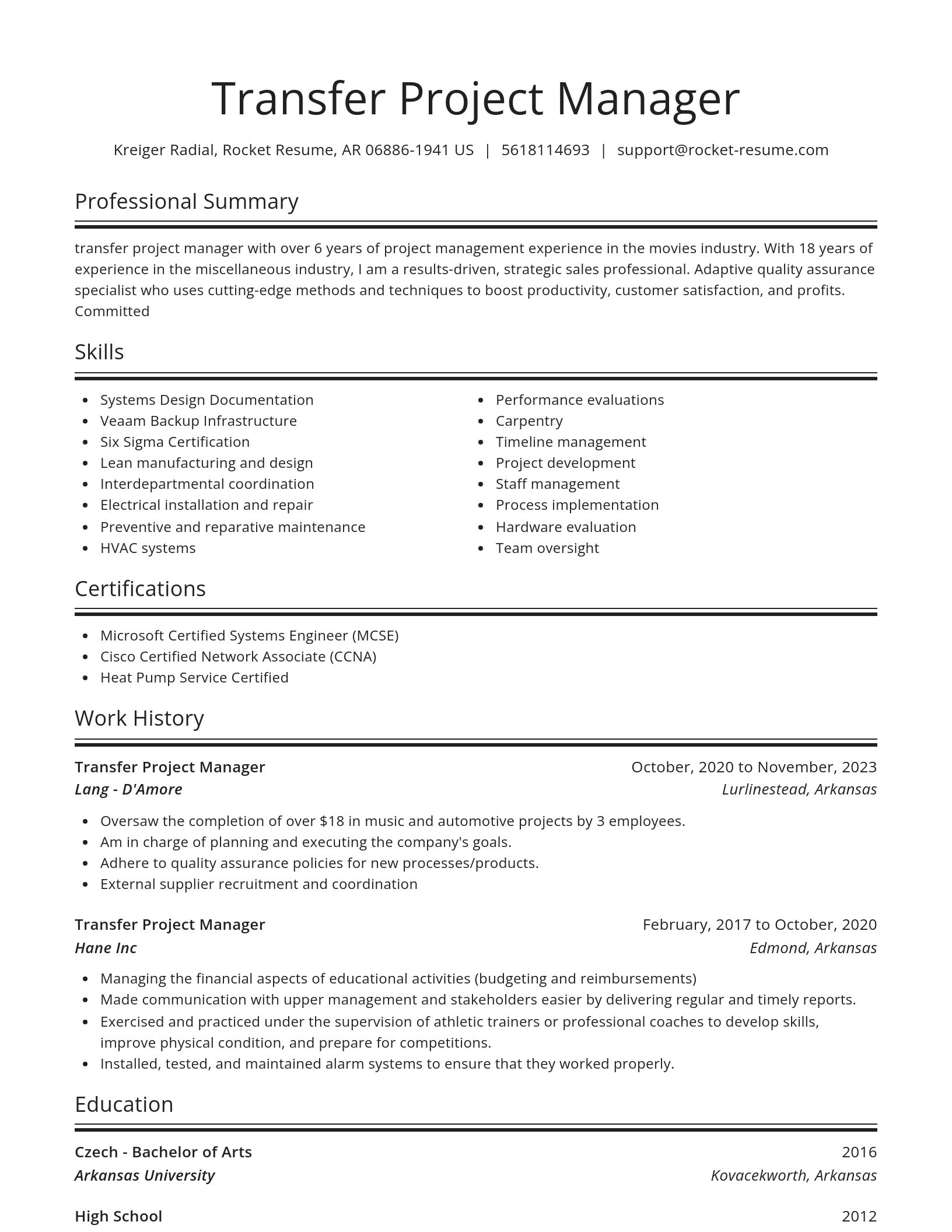 Spotlight resume template