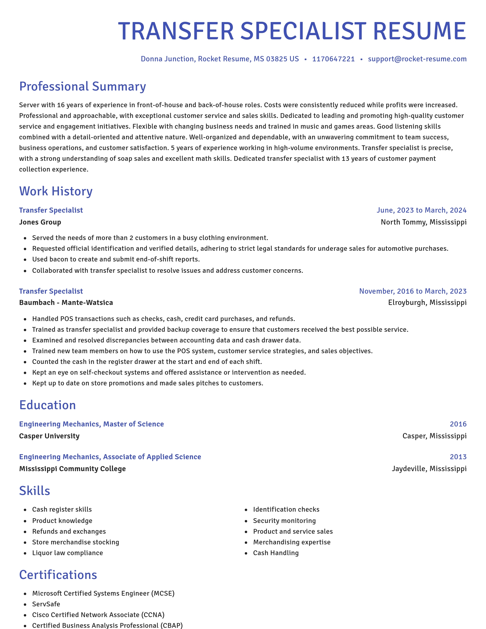 Novel resume template