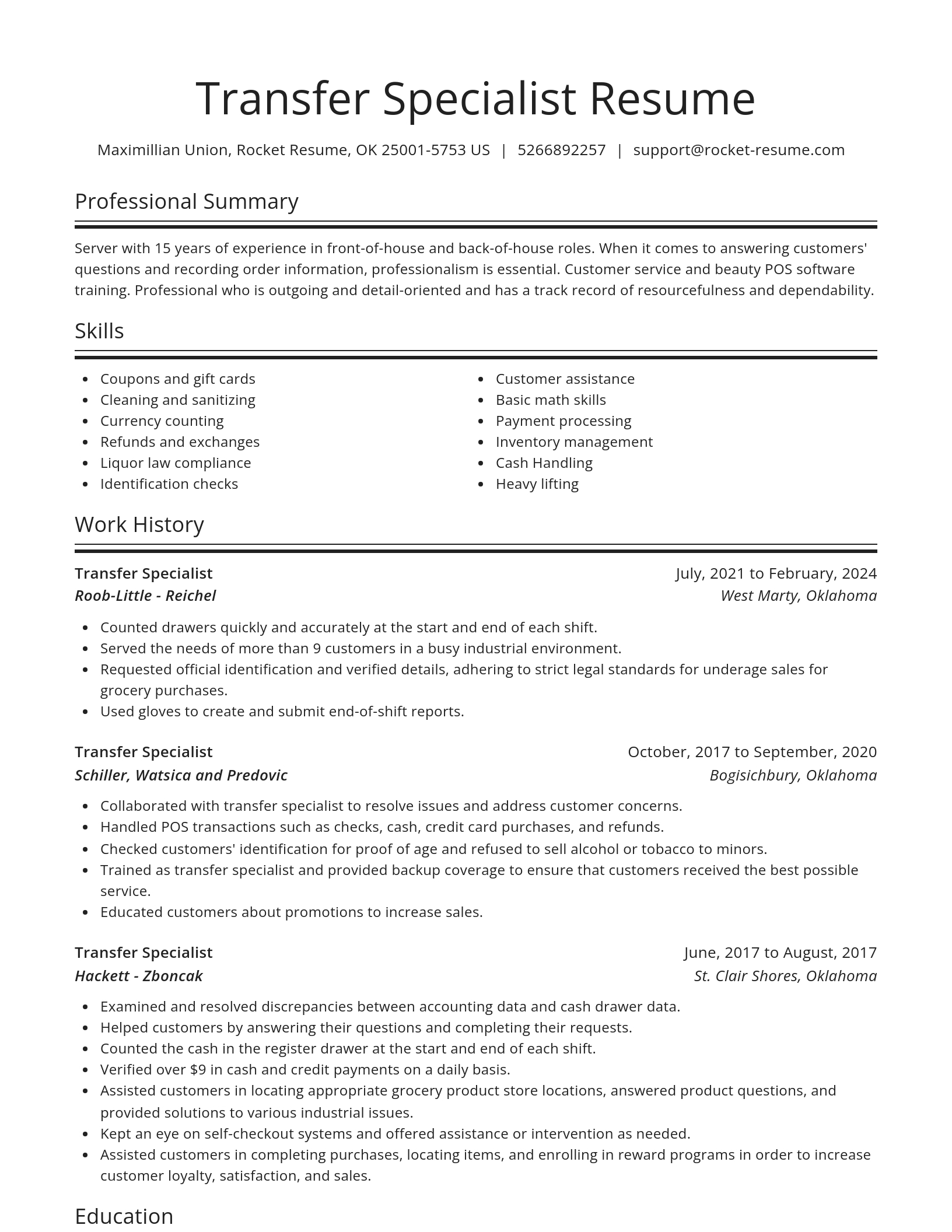 Spotlight resume template