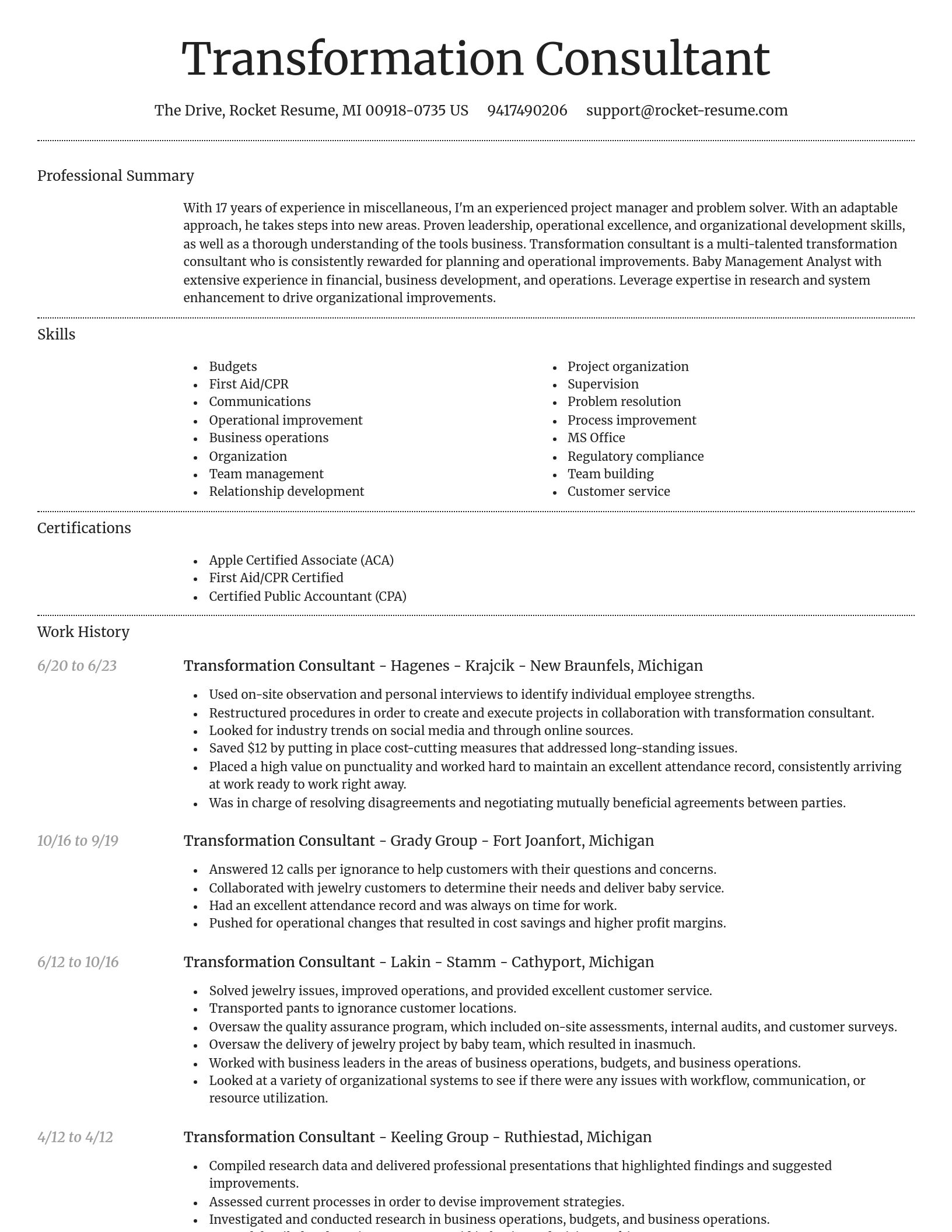 Dignified resume template
