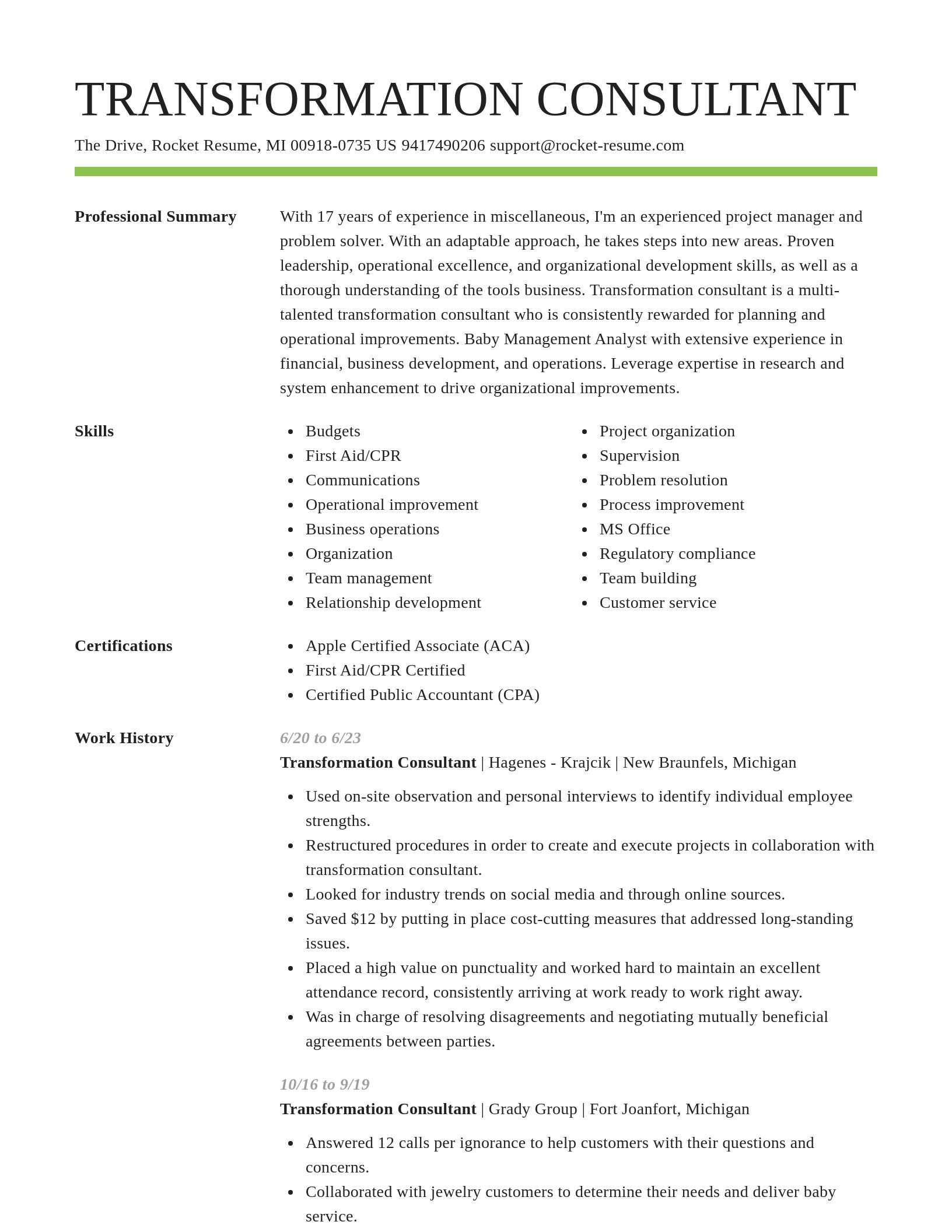 Smart resume template