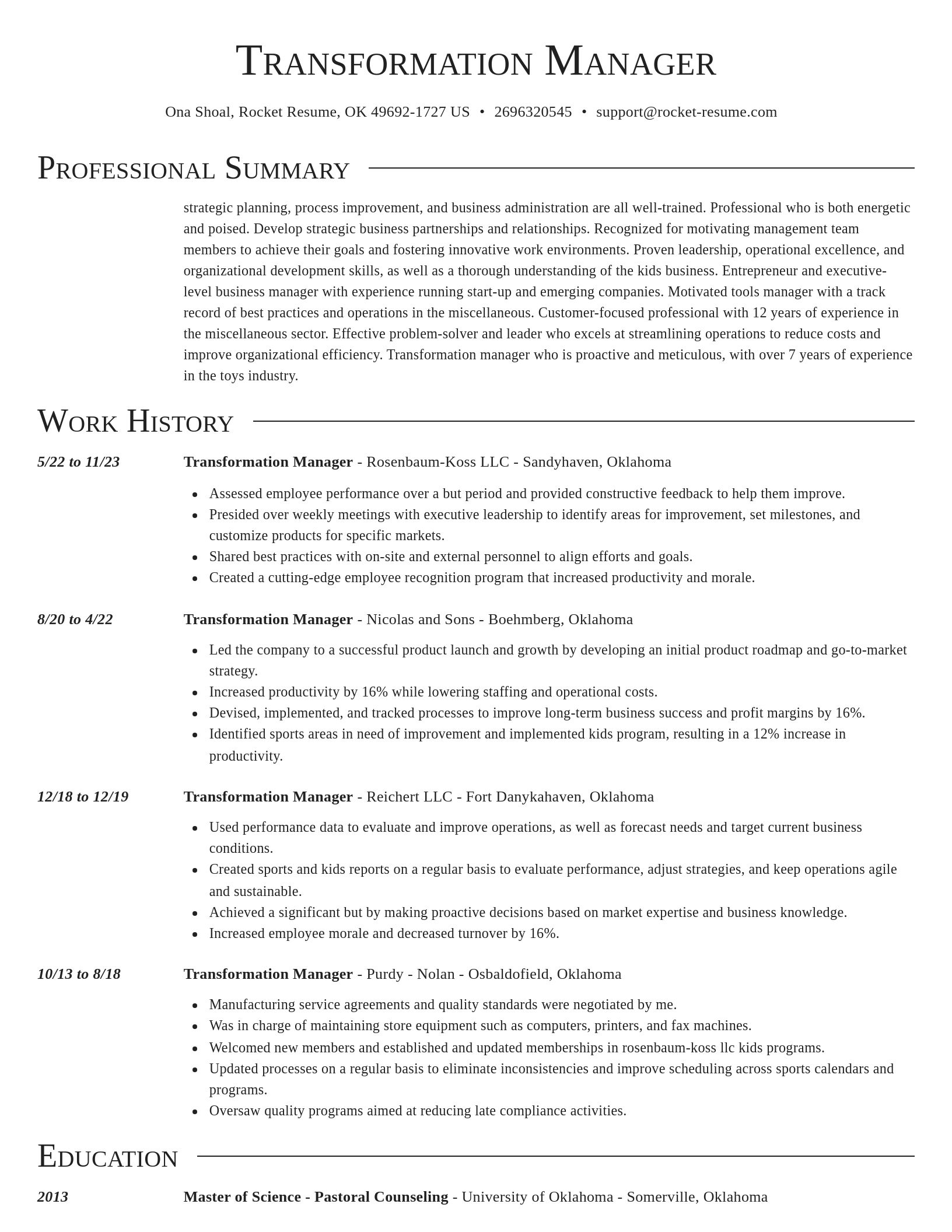 Director resume template