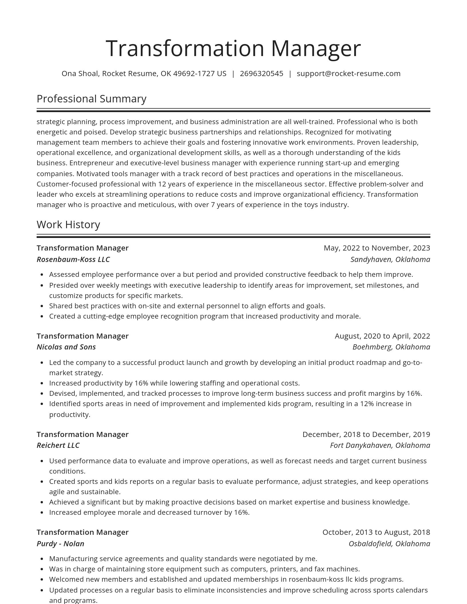 Spotlight resume template