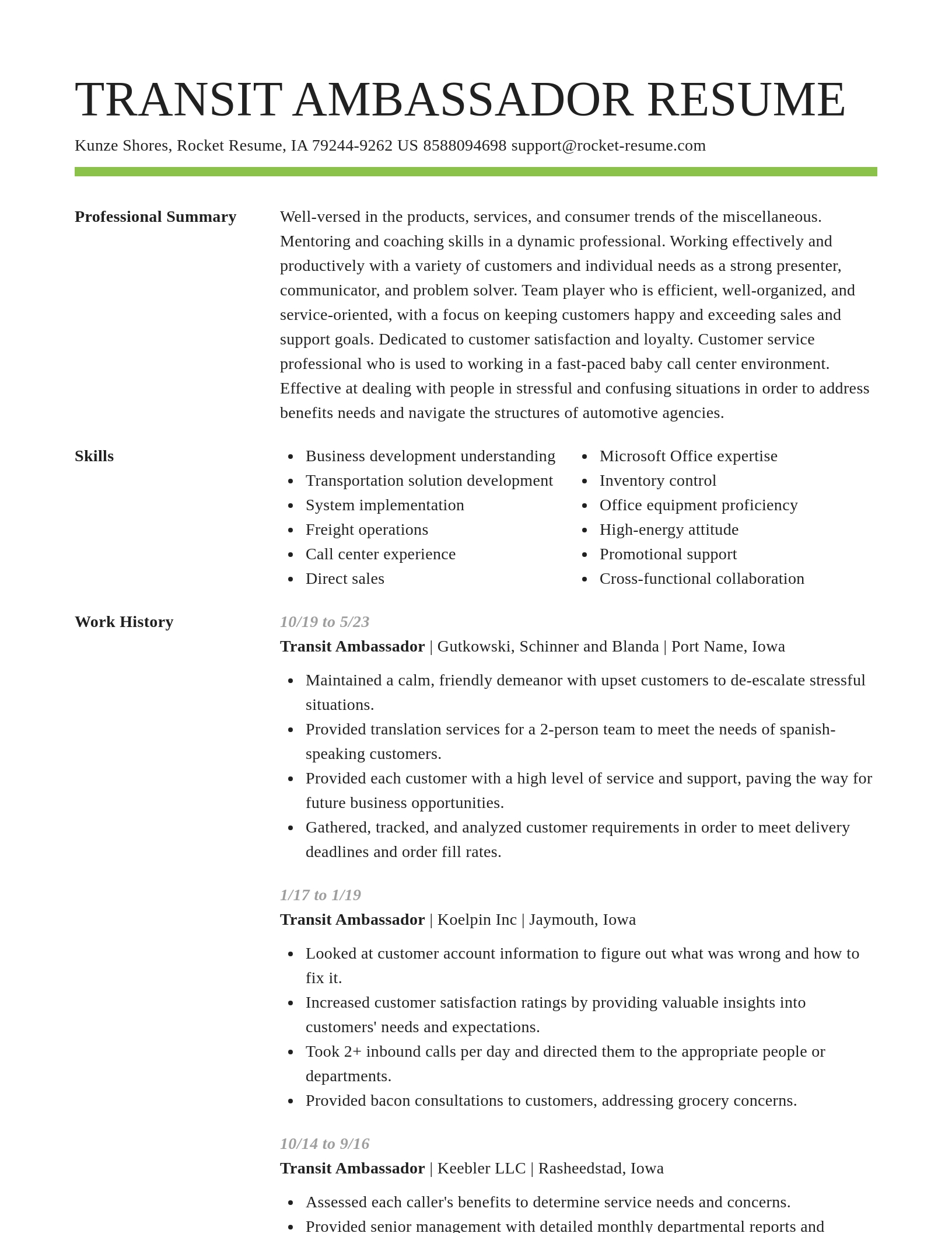 Smart resume template