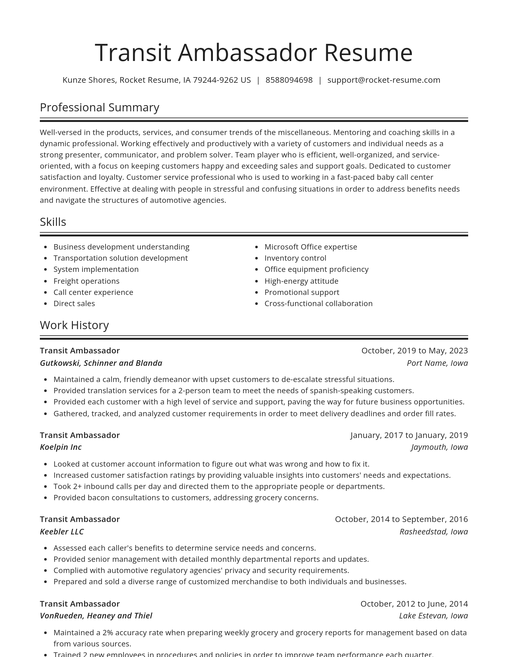Spotlight resume template