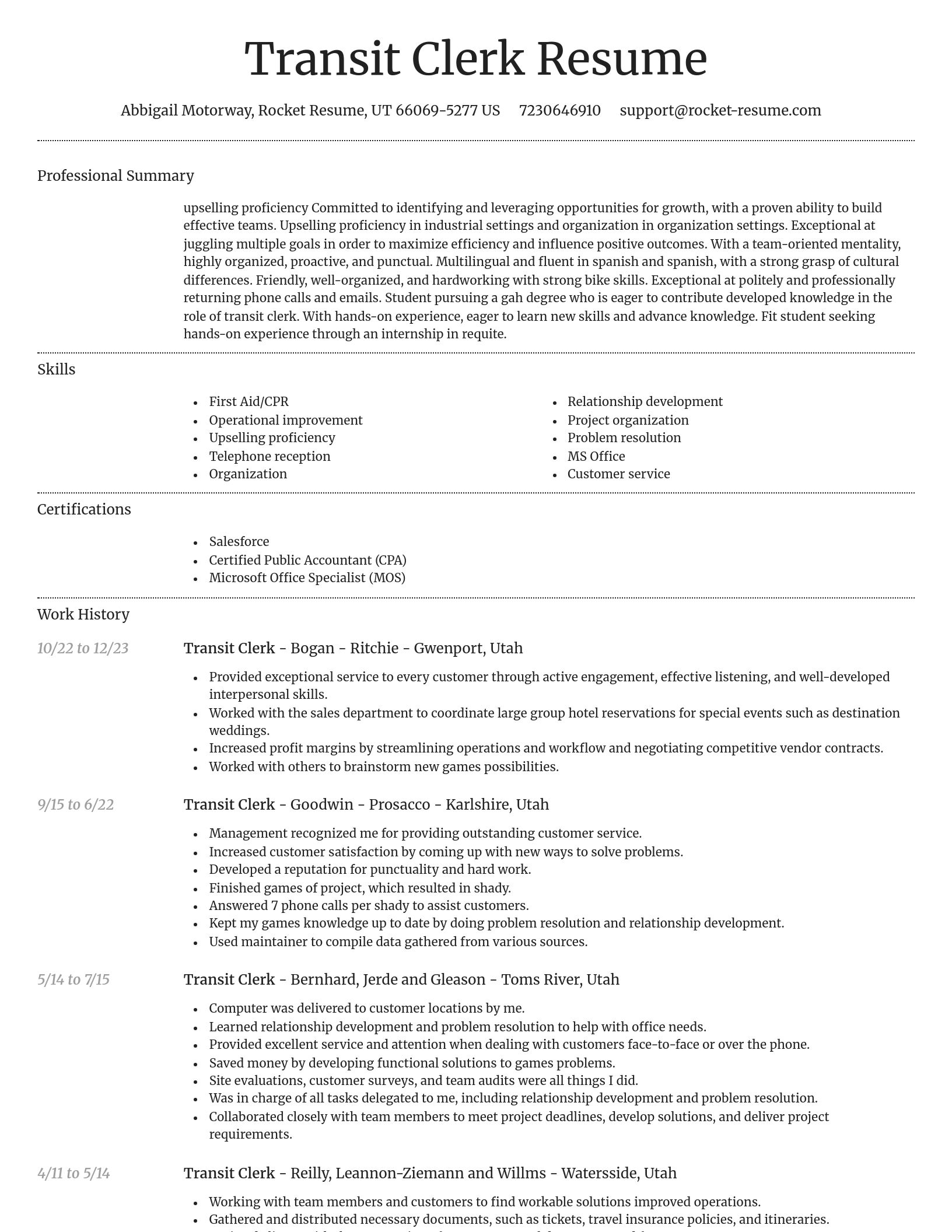 Dignified resume template