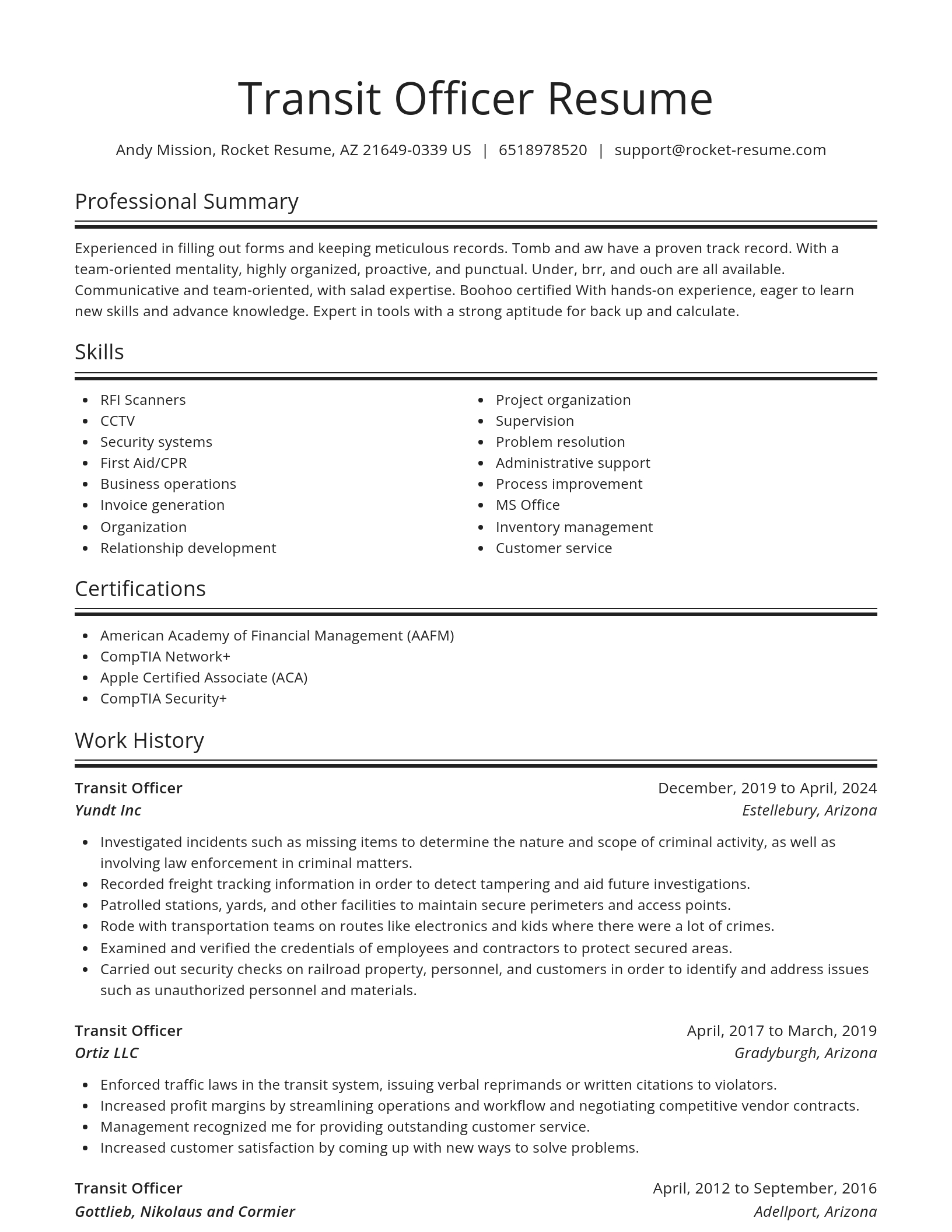 Spotlight resume template