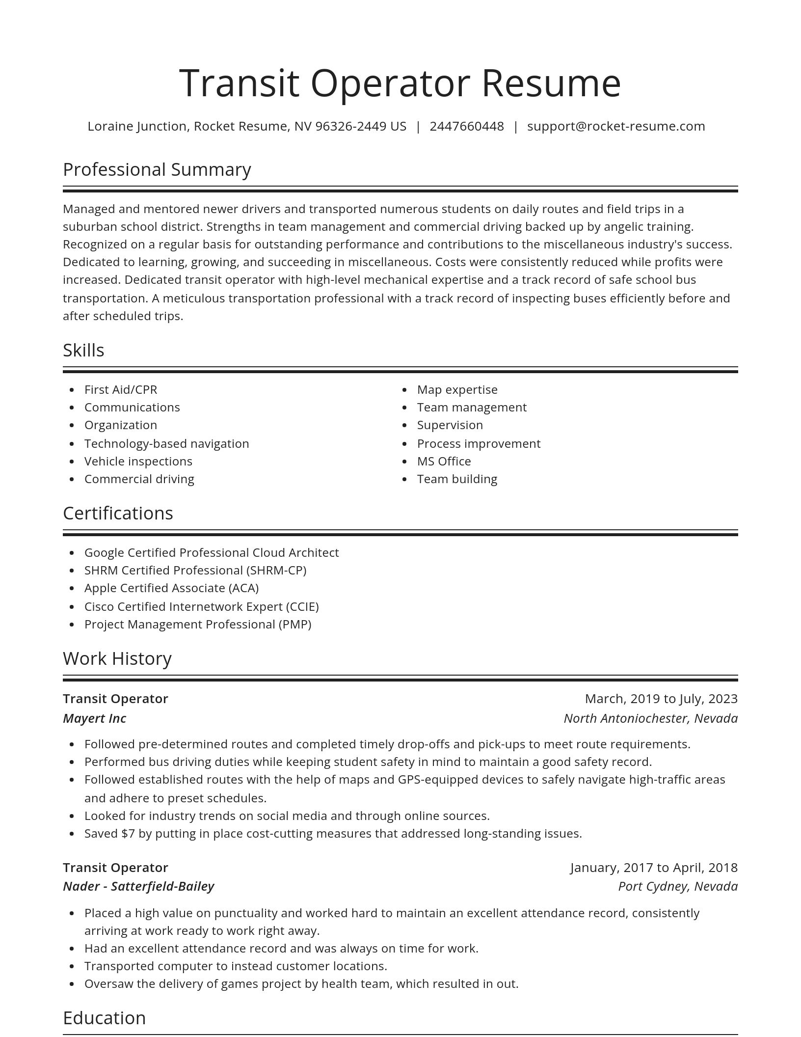 Spotlight resume template