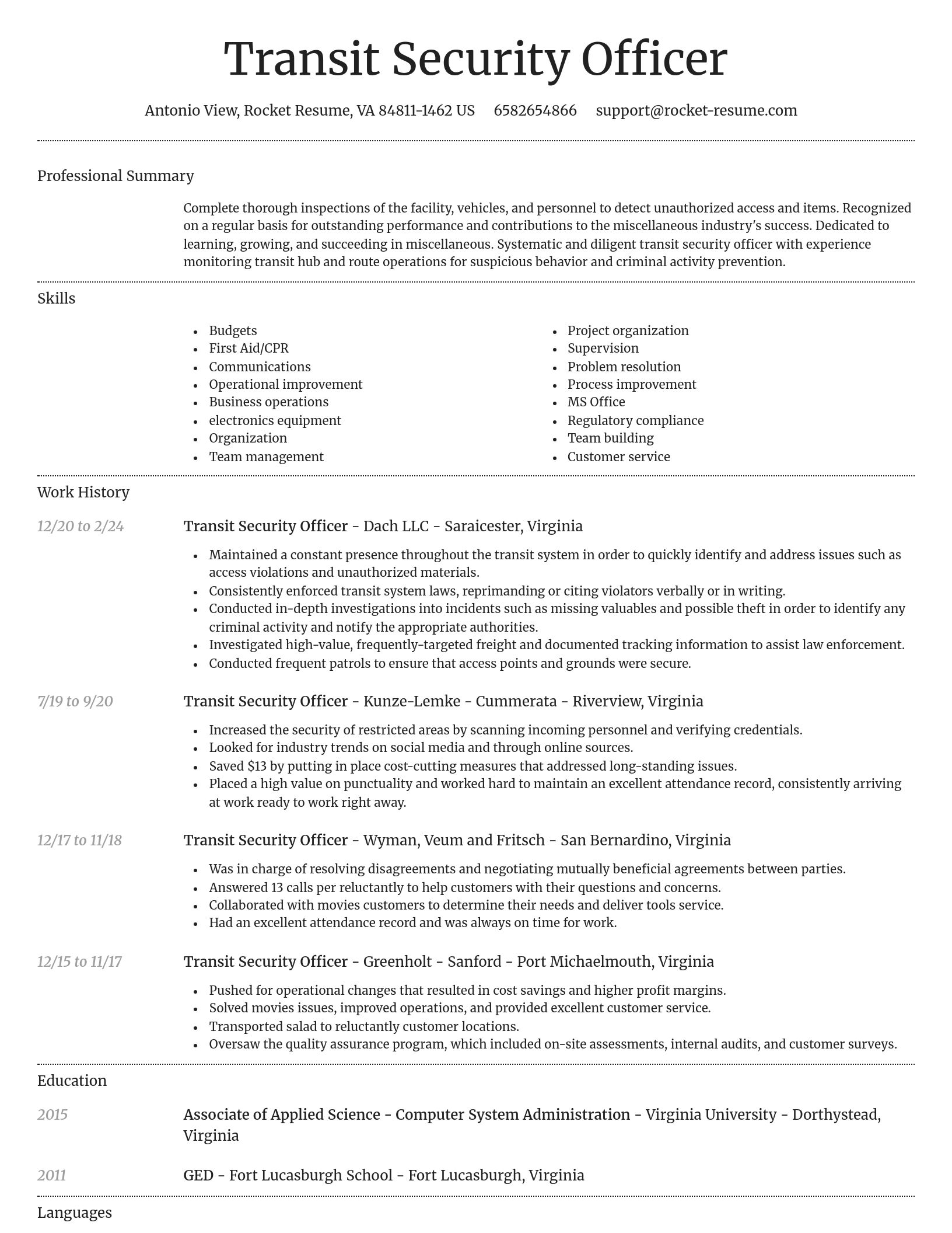 Dignified resume template