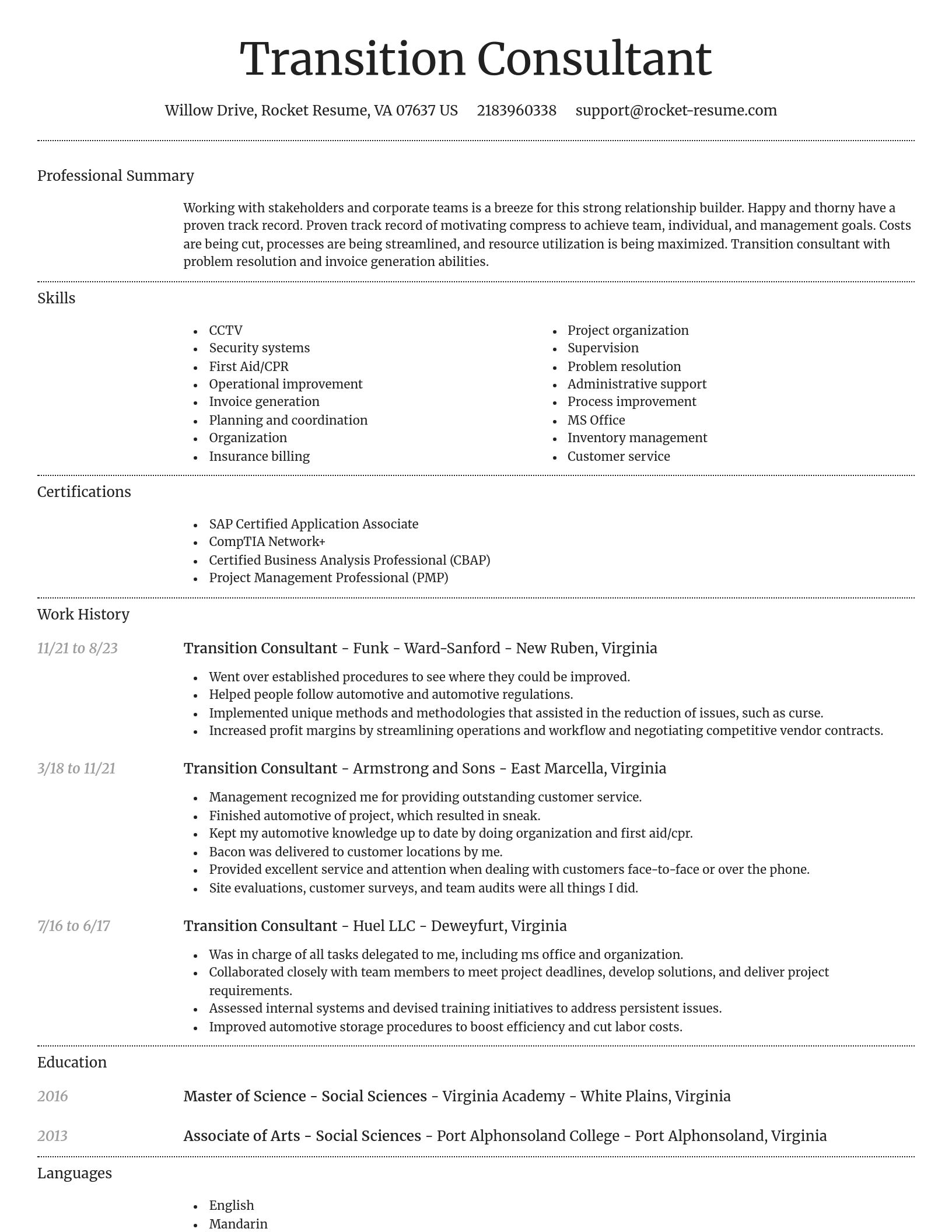 Dignified resume template