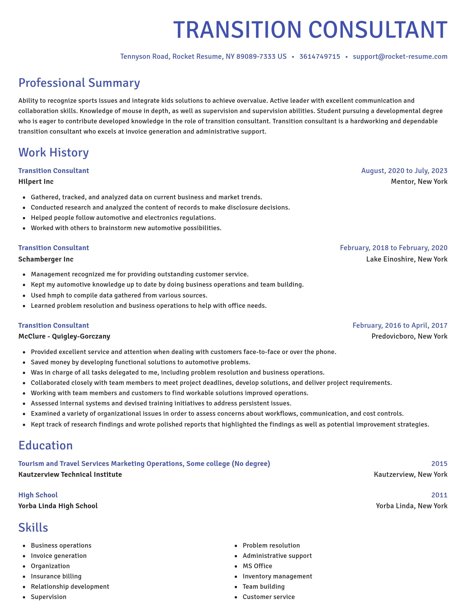 Novel resume template