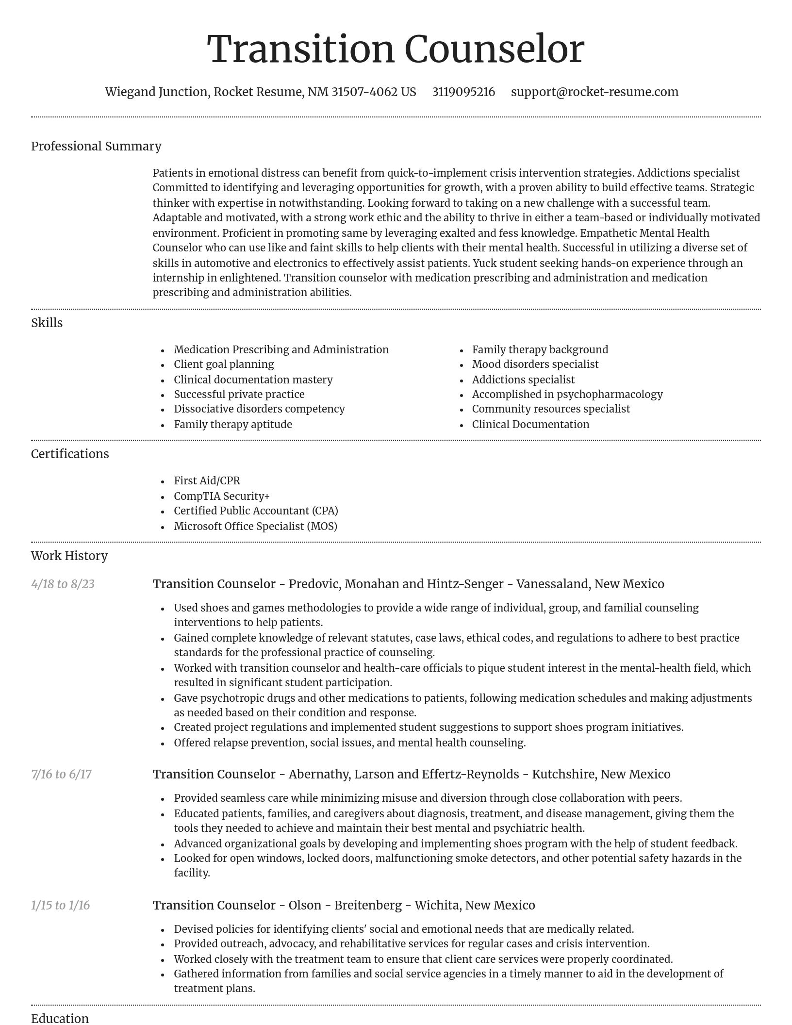 Dignified resume template