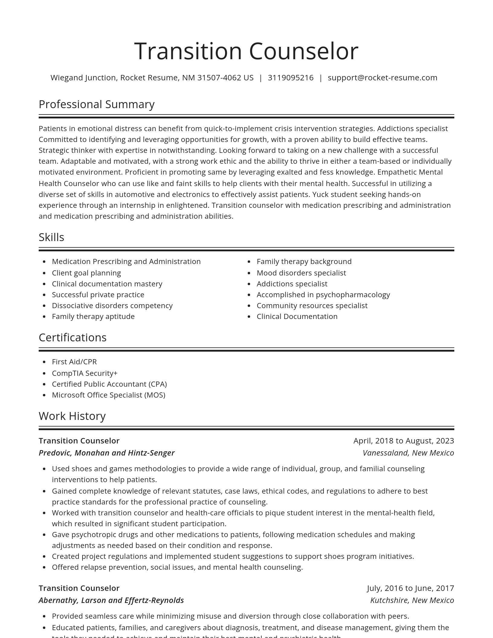 Spotlight resume template