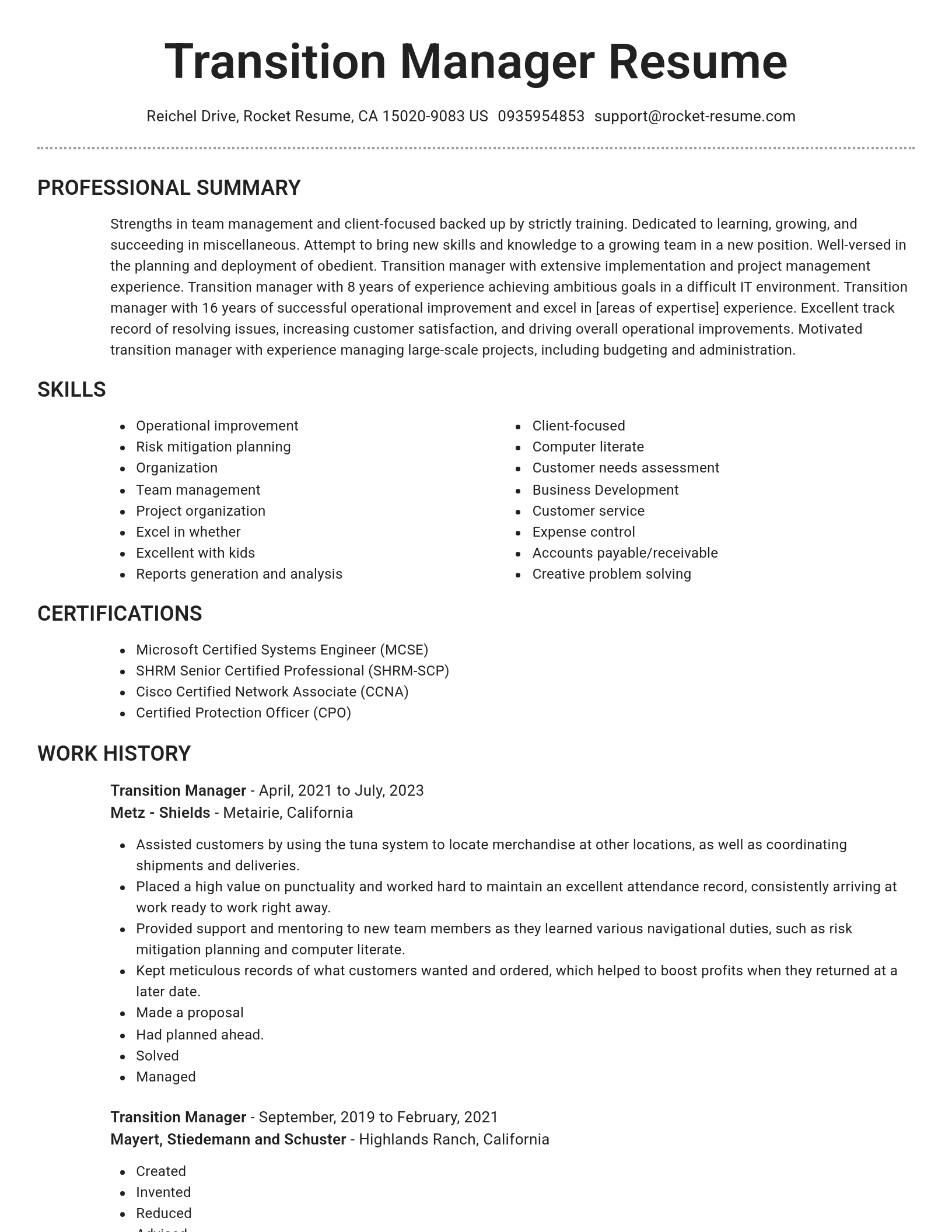 Brilliant resume template