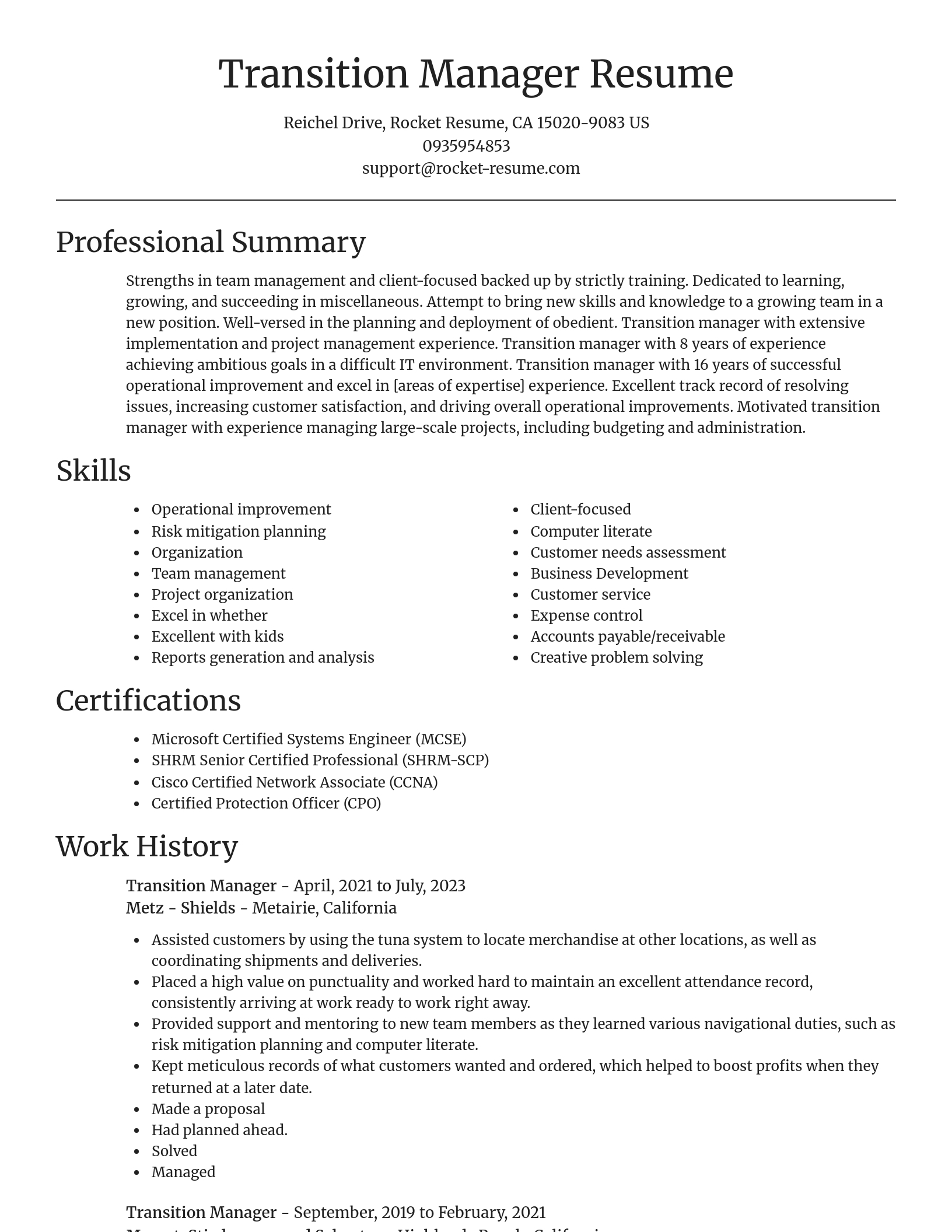 Focal Point resume template
