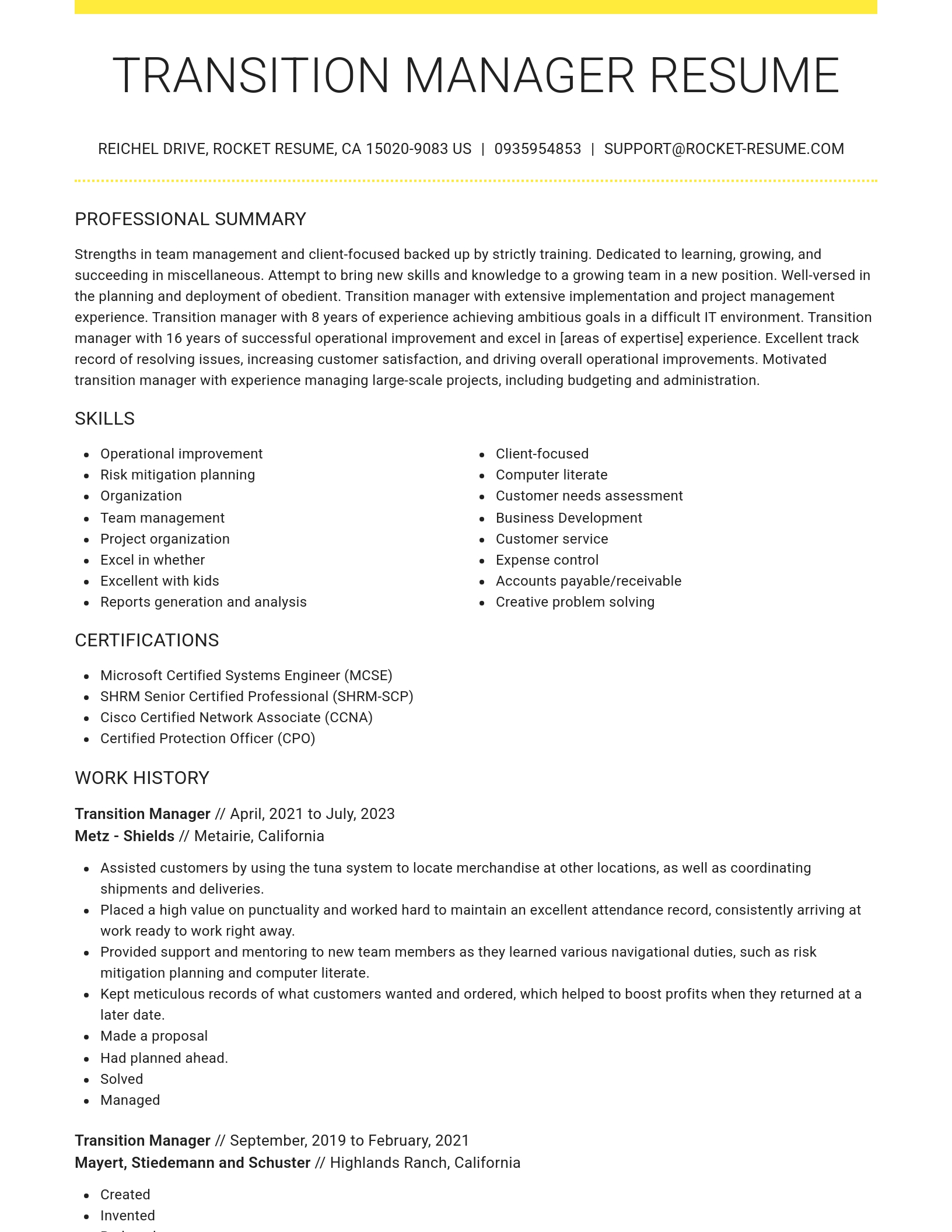 Grand resume template