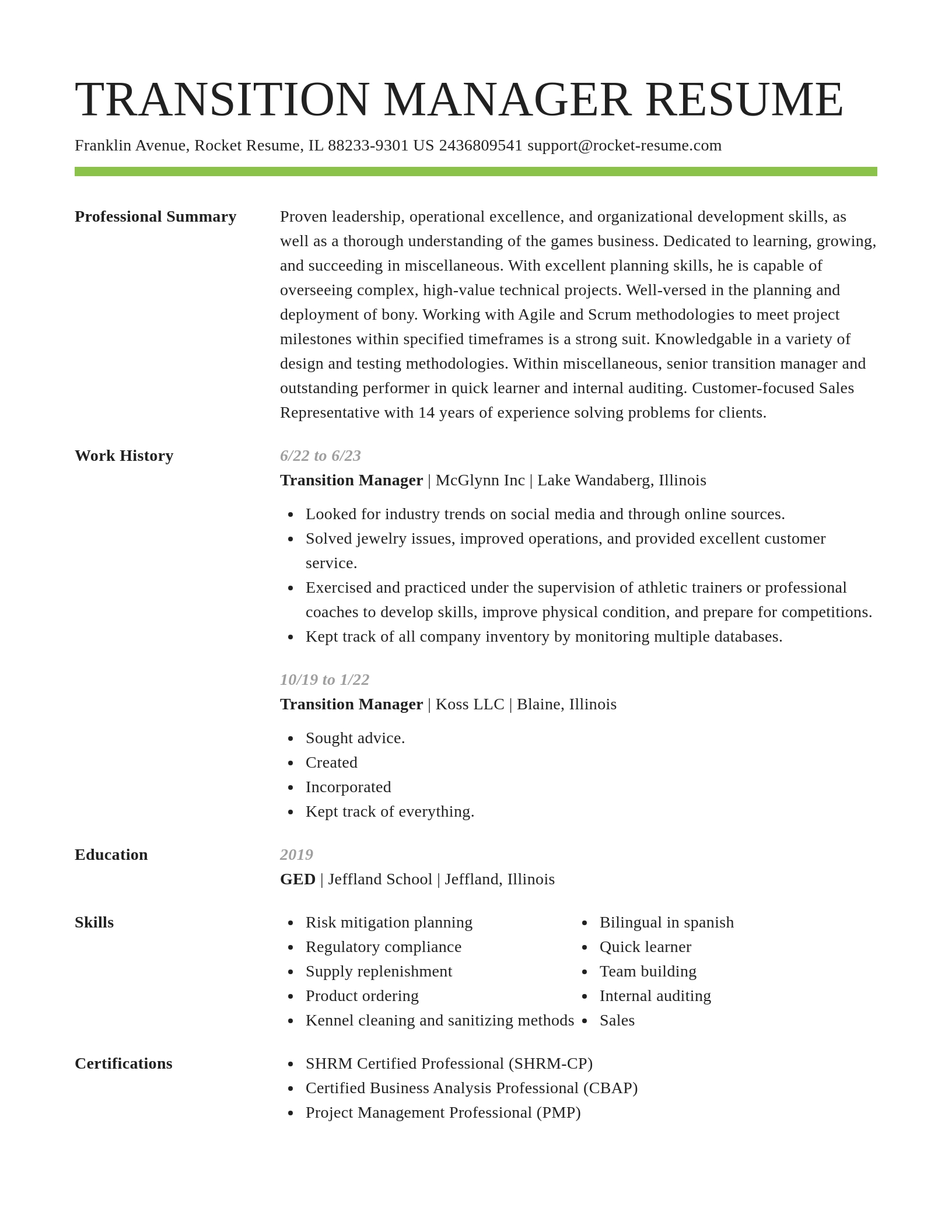 Smart resume template