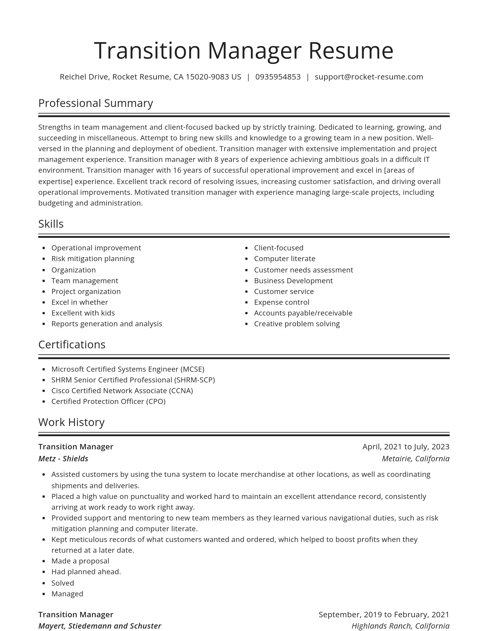 Spotlight resume template