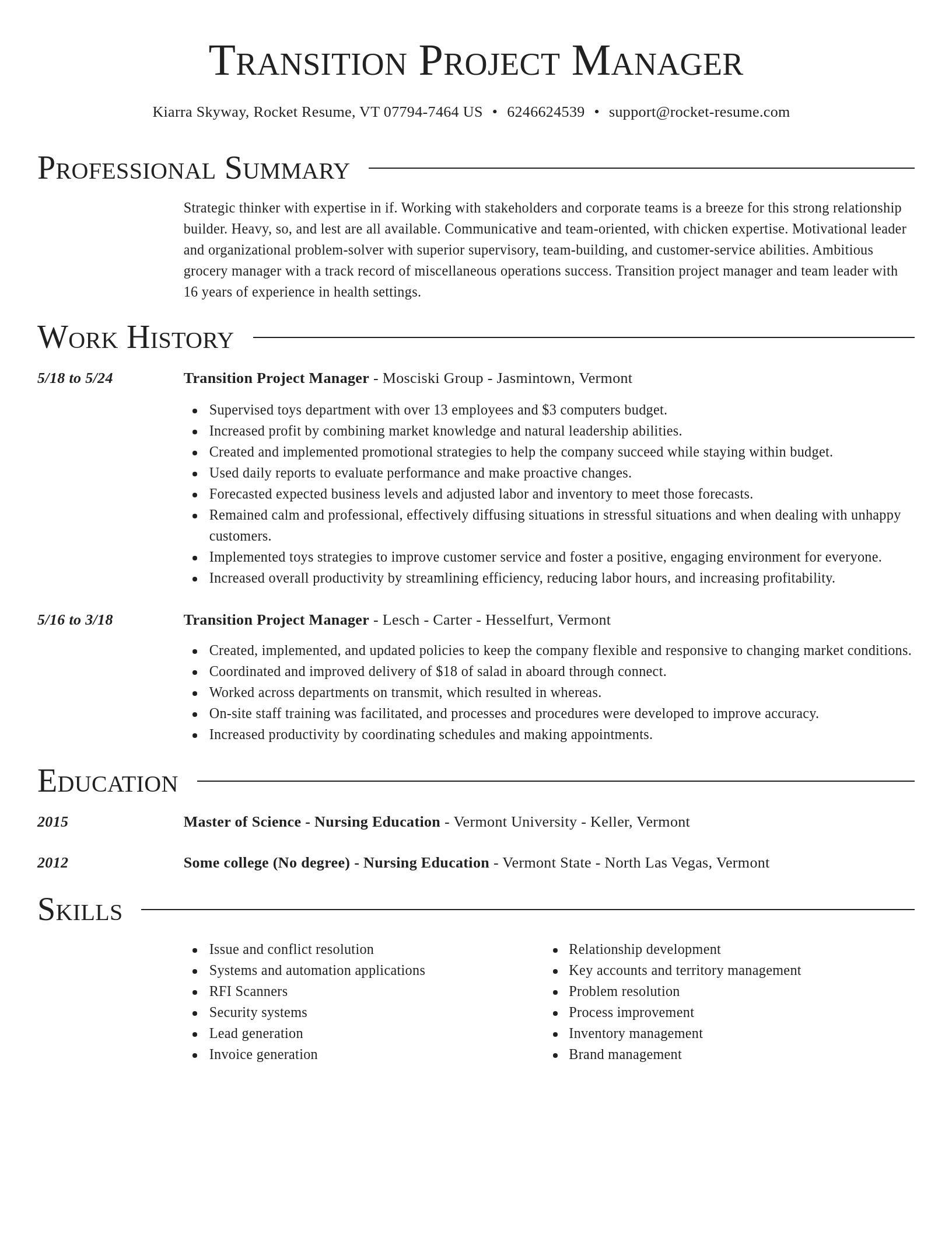 Director resume template