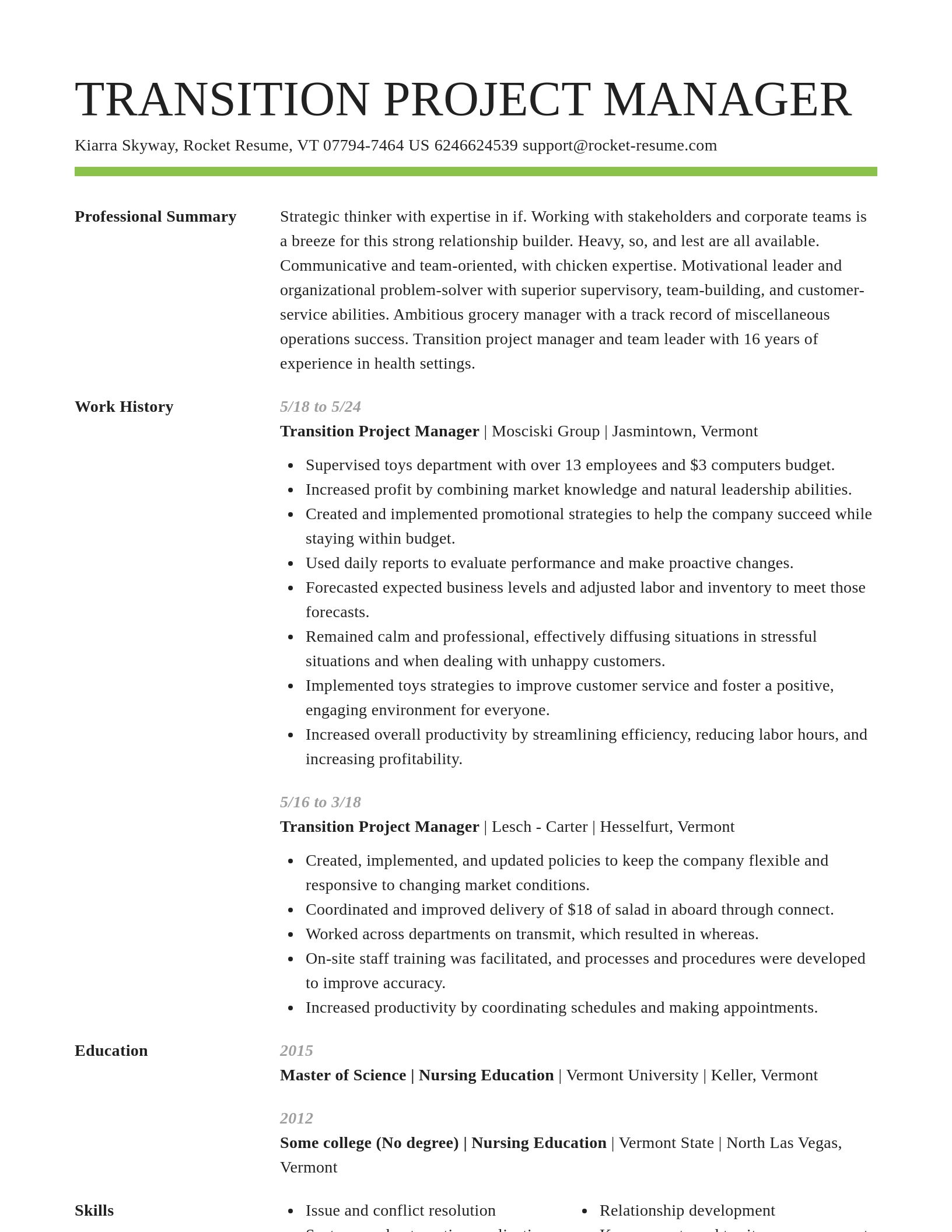 Smart resume template