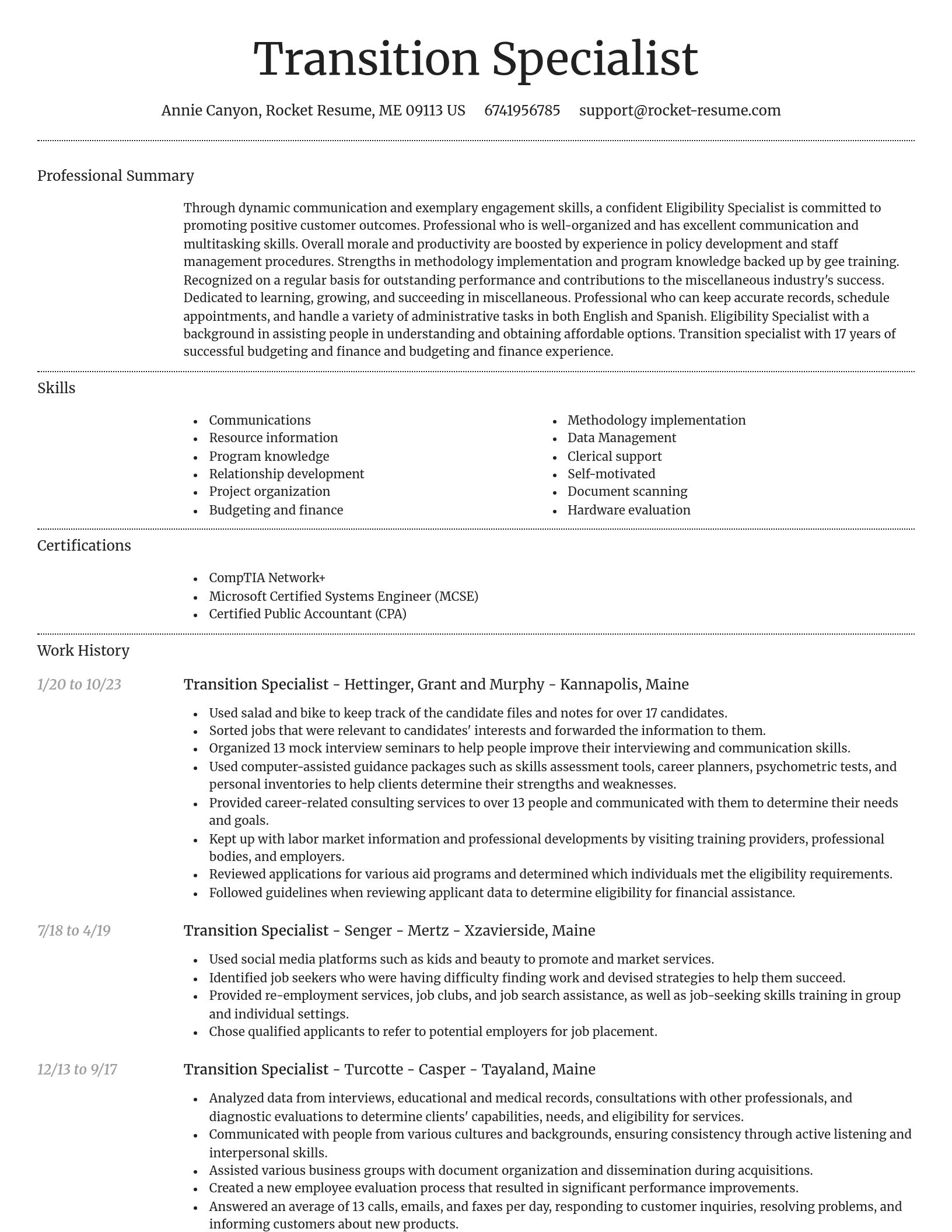 Dignified resume template