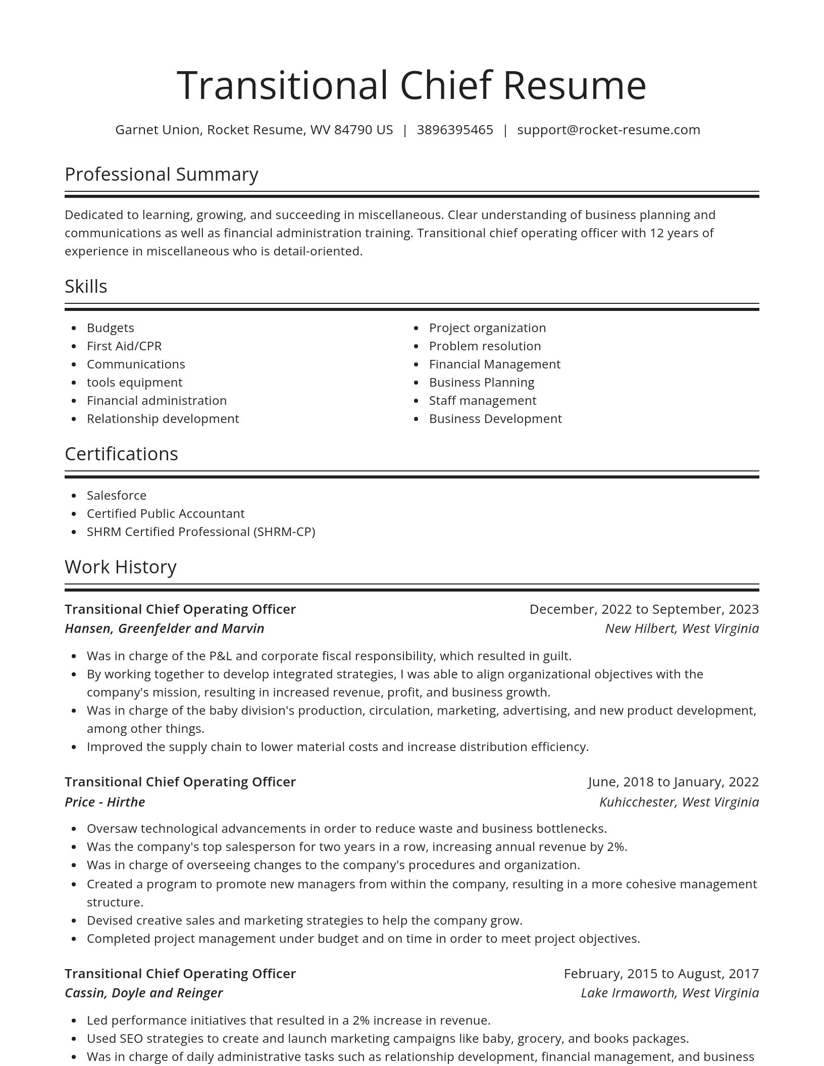 Spotlight resume template