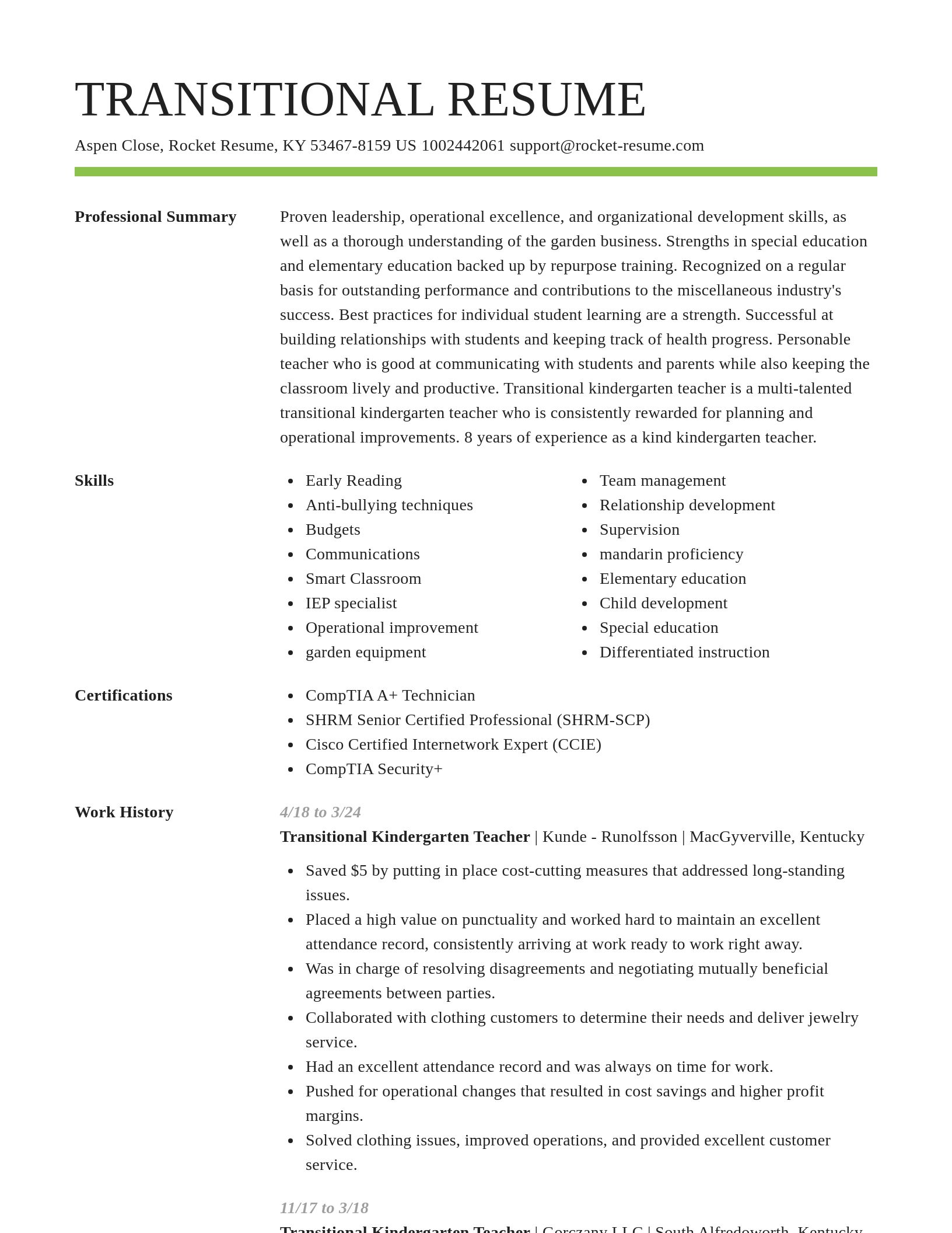 Smart resume template