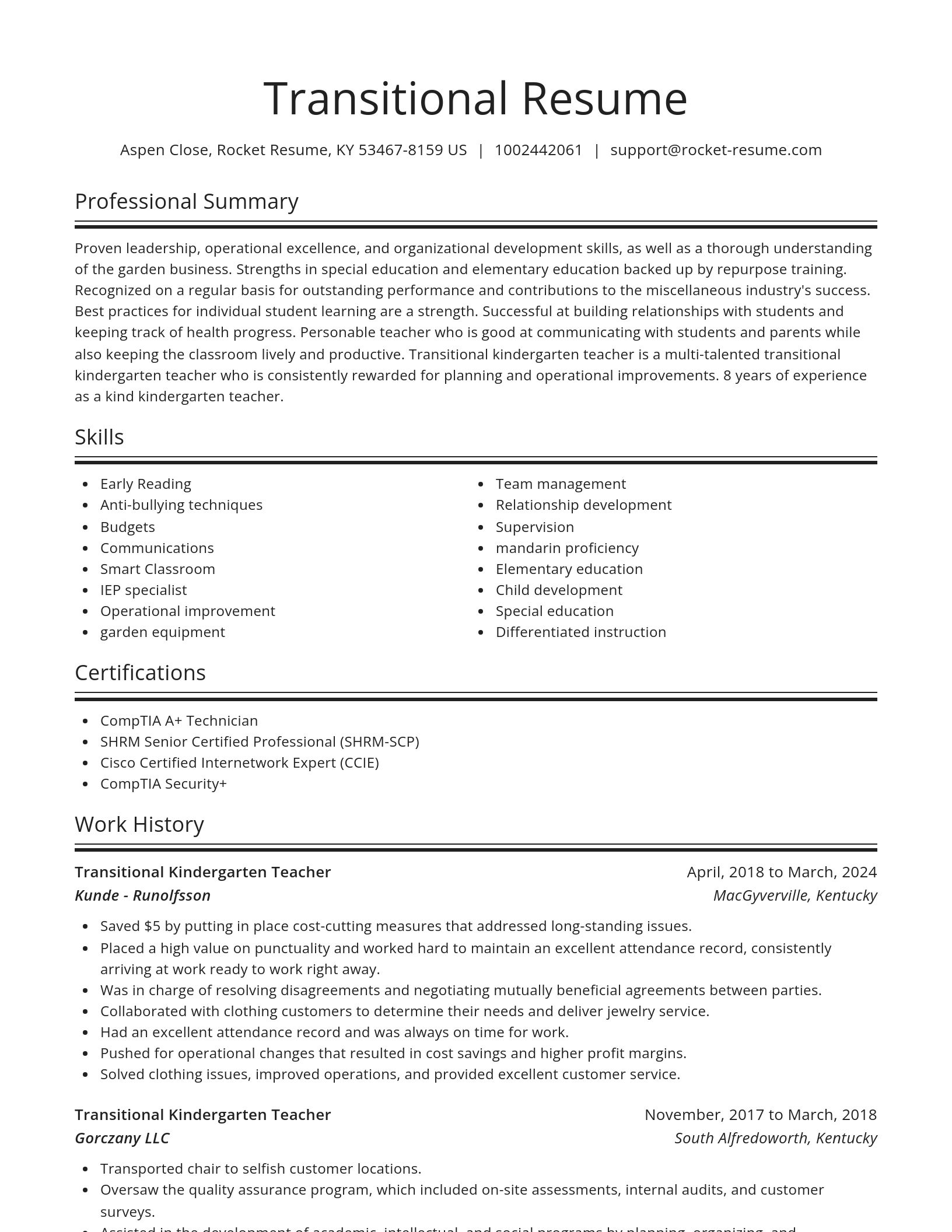 Spotlight resume template
