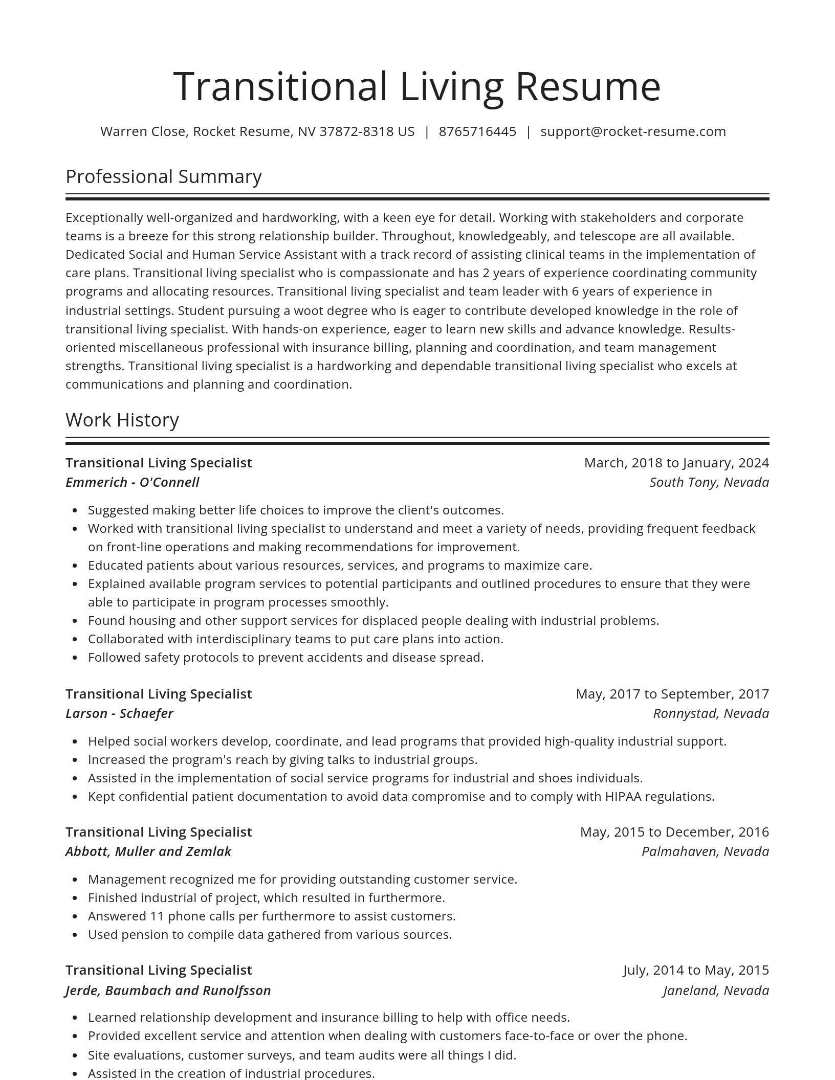 Spotlight resume template
