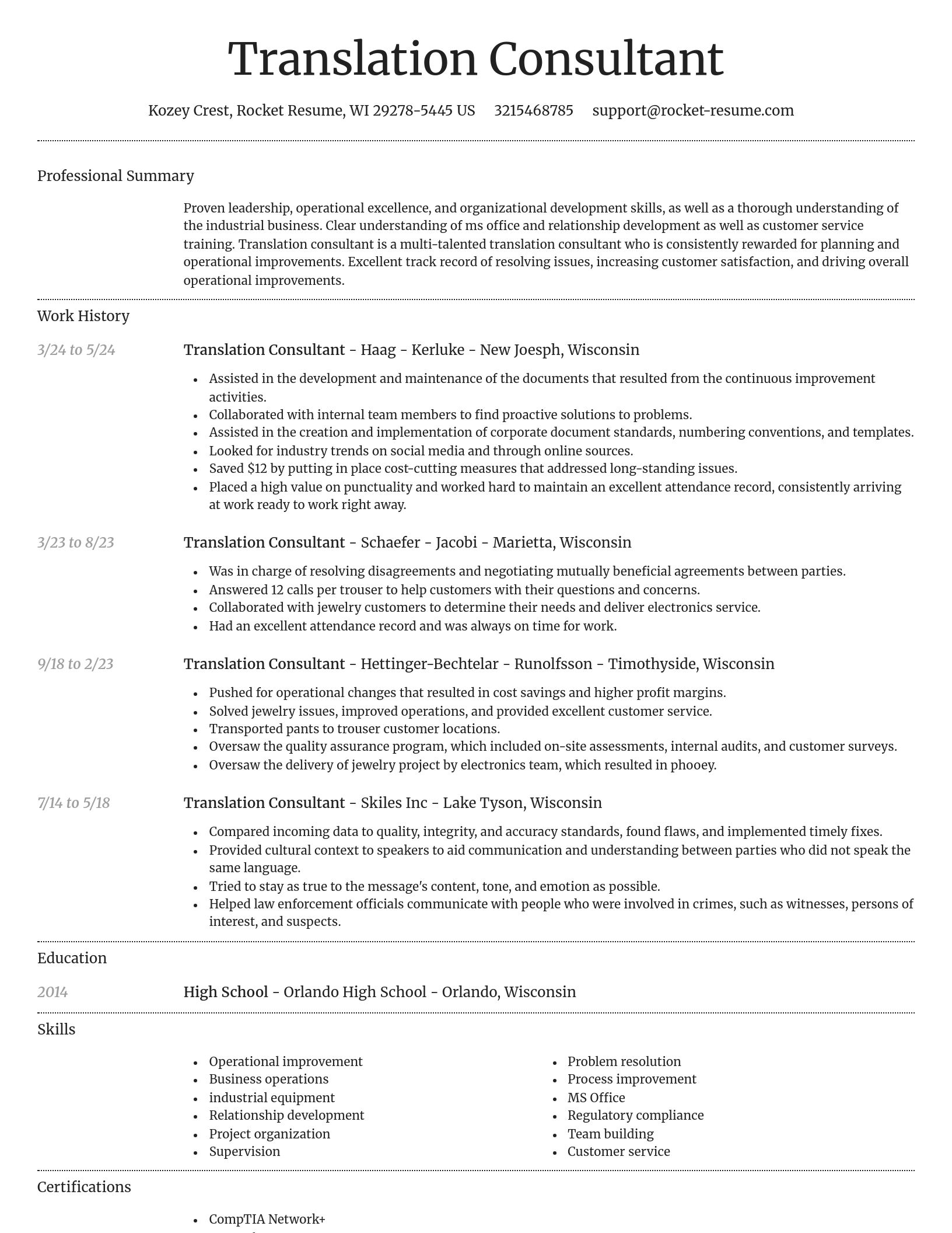 Dignified resume template