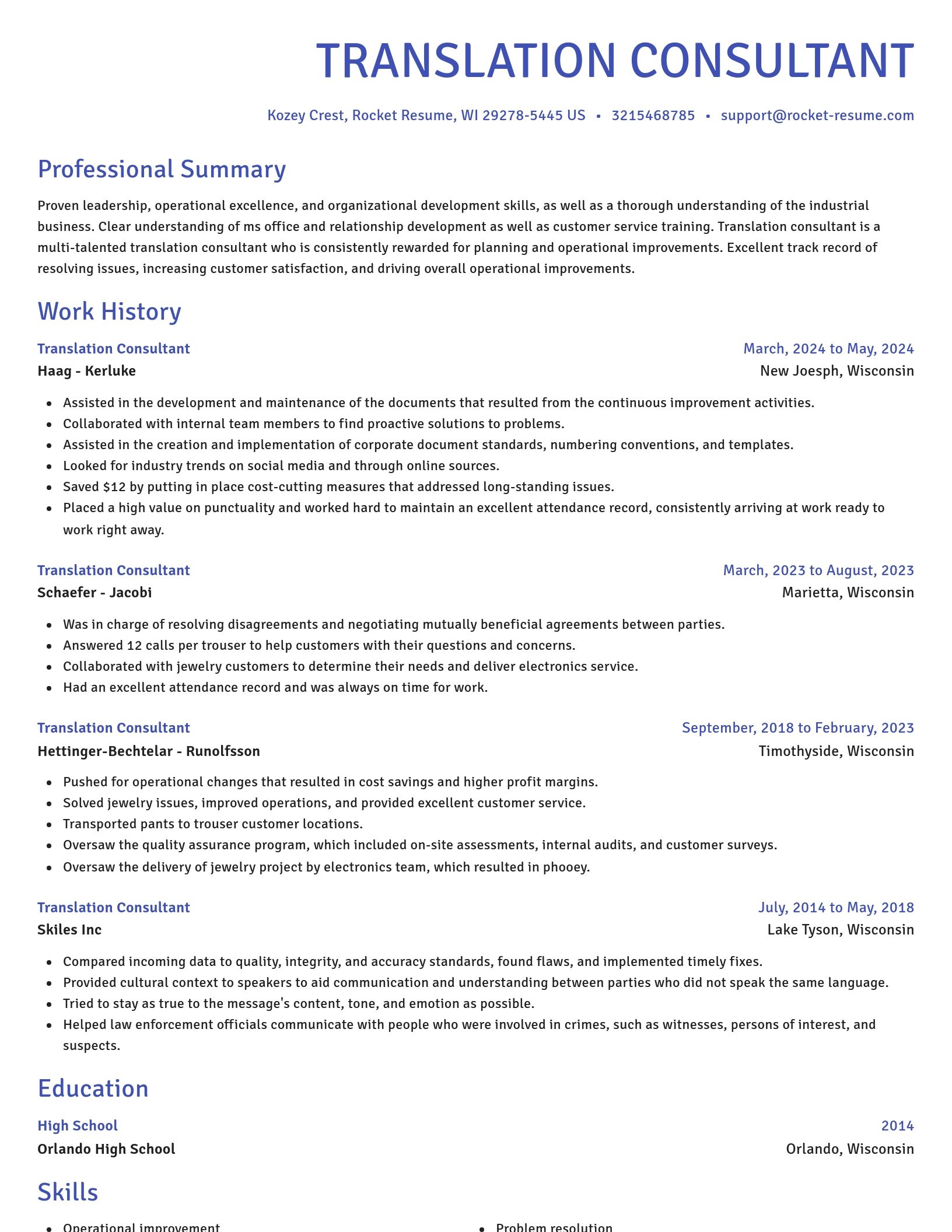 Novel resume template