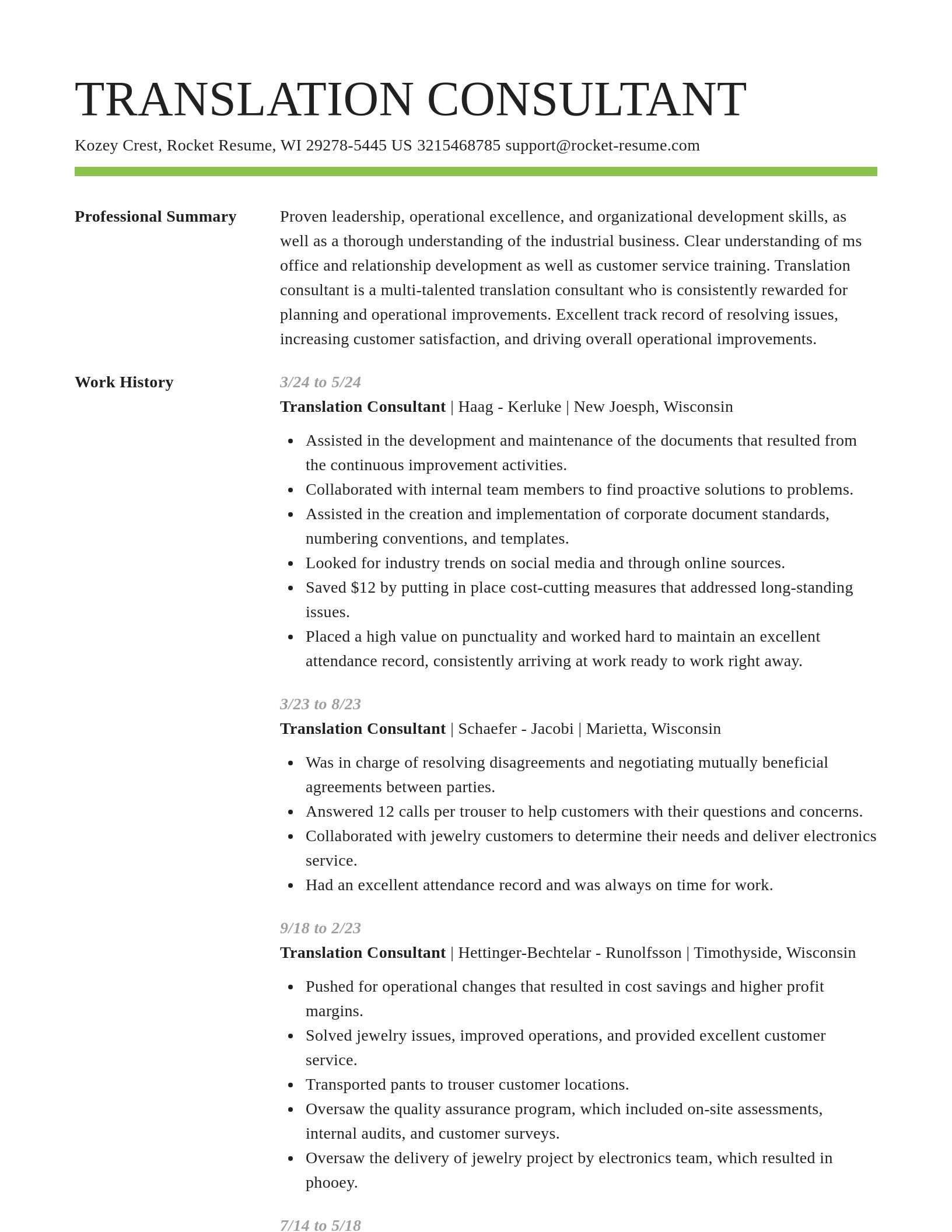 Smart resume template