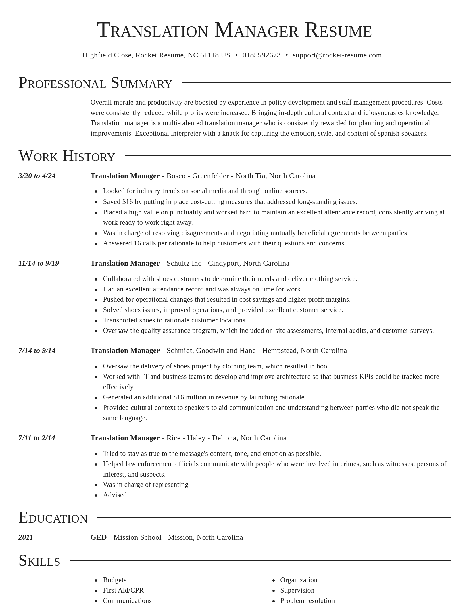 Director resume template