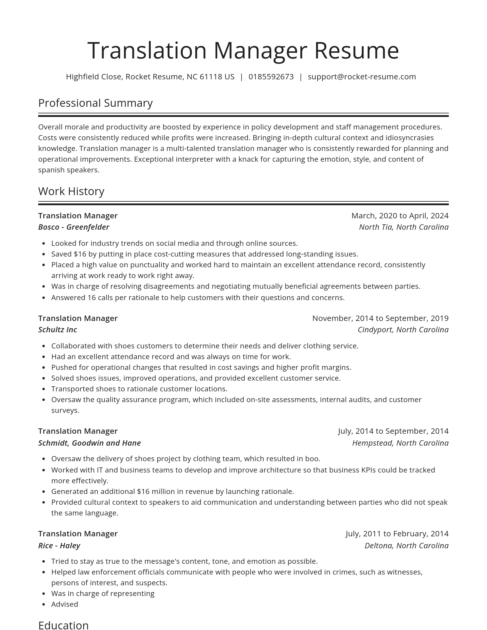 Spotlight resume template