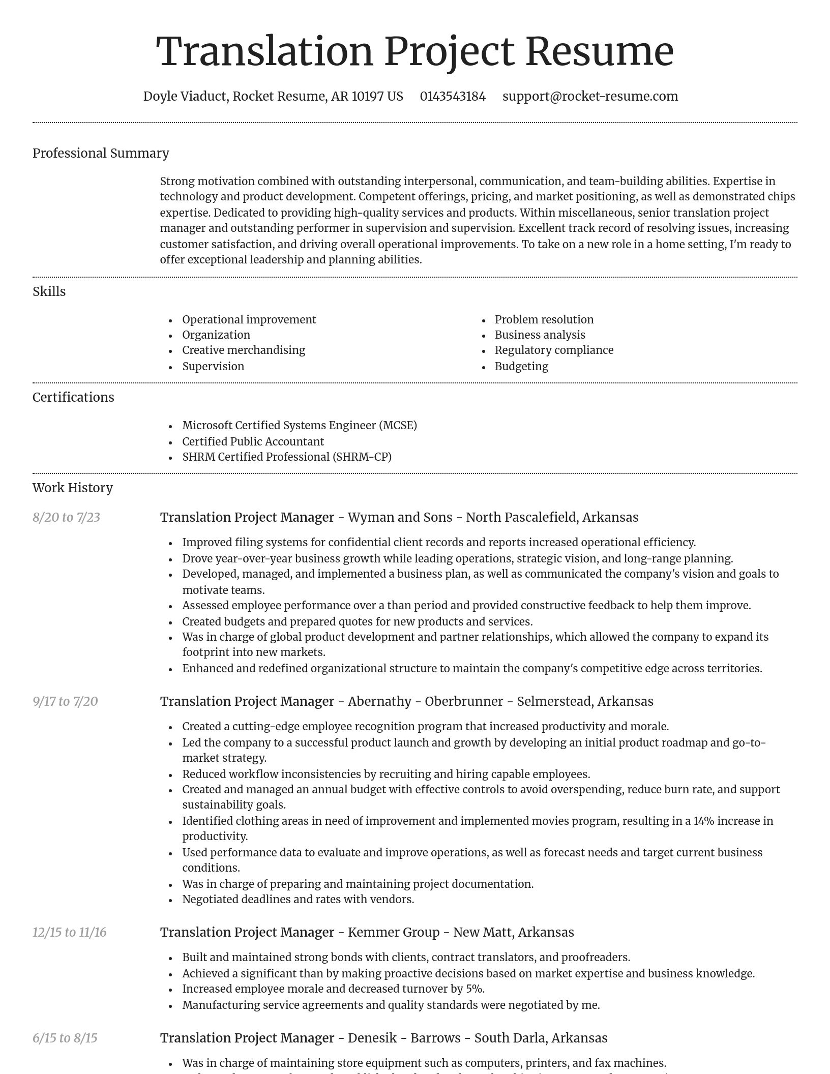 Dignified resume template