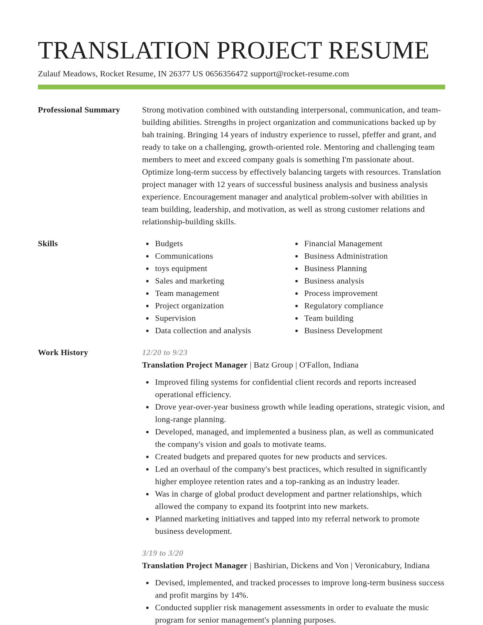 Smart resume template