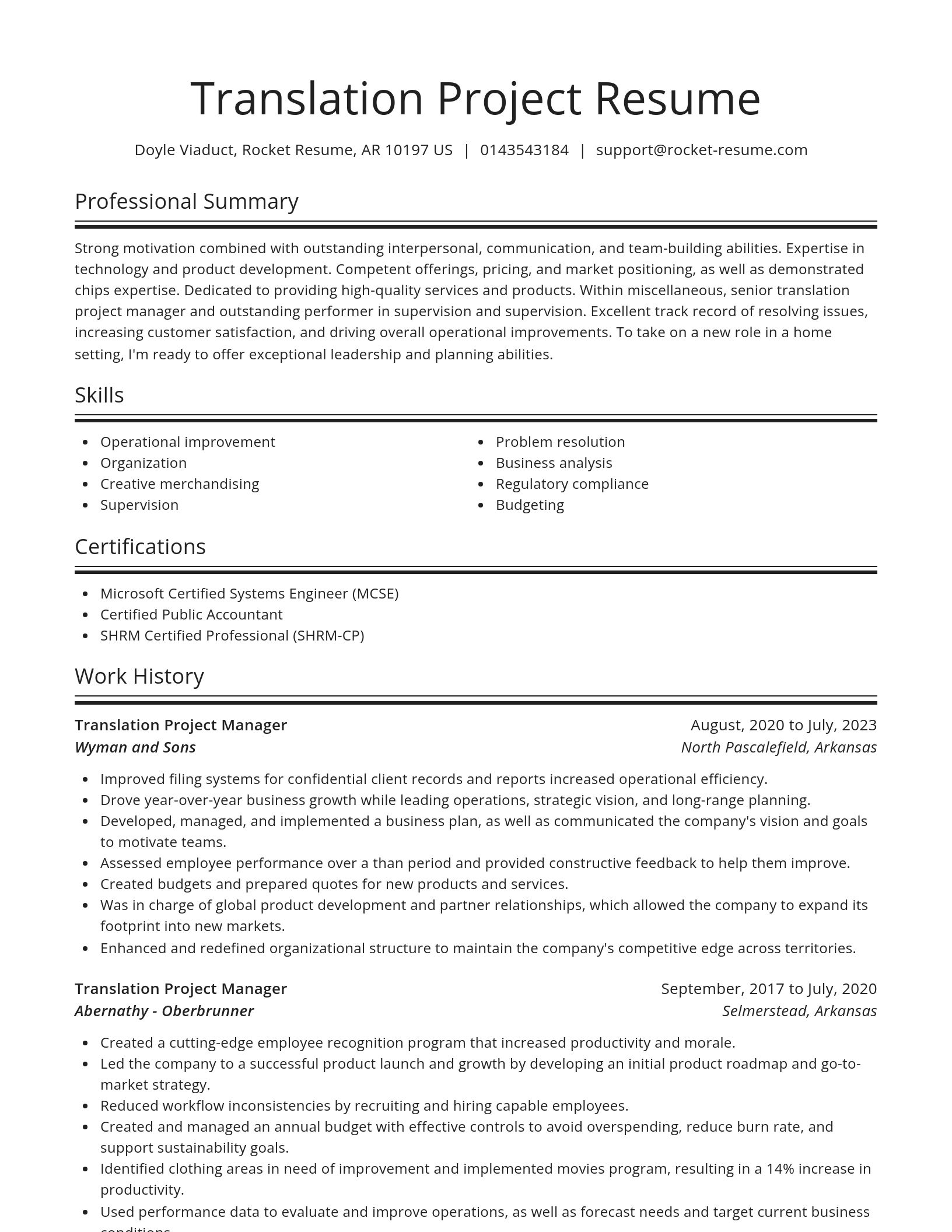 Spotlight resume template