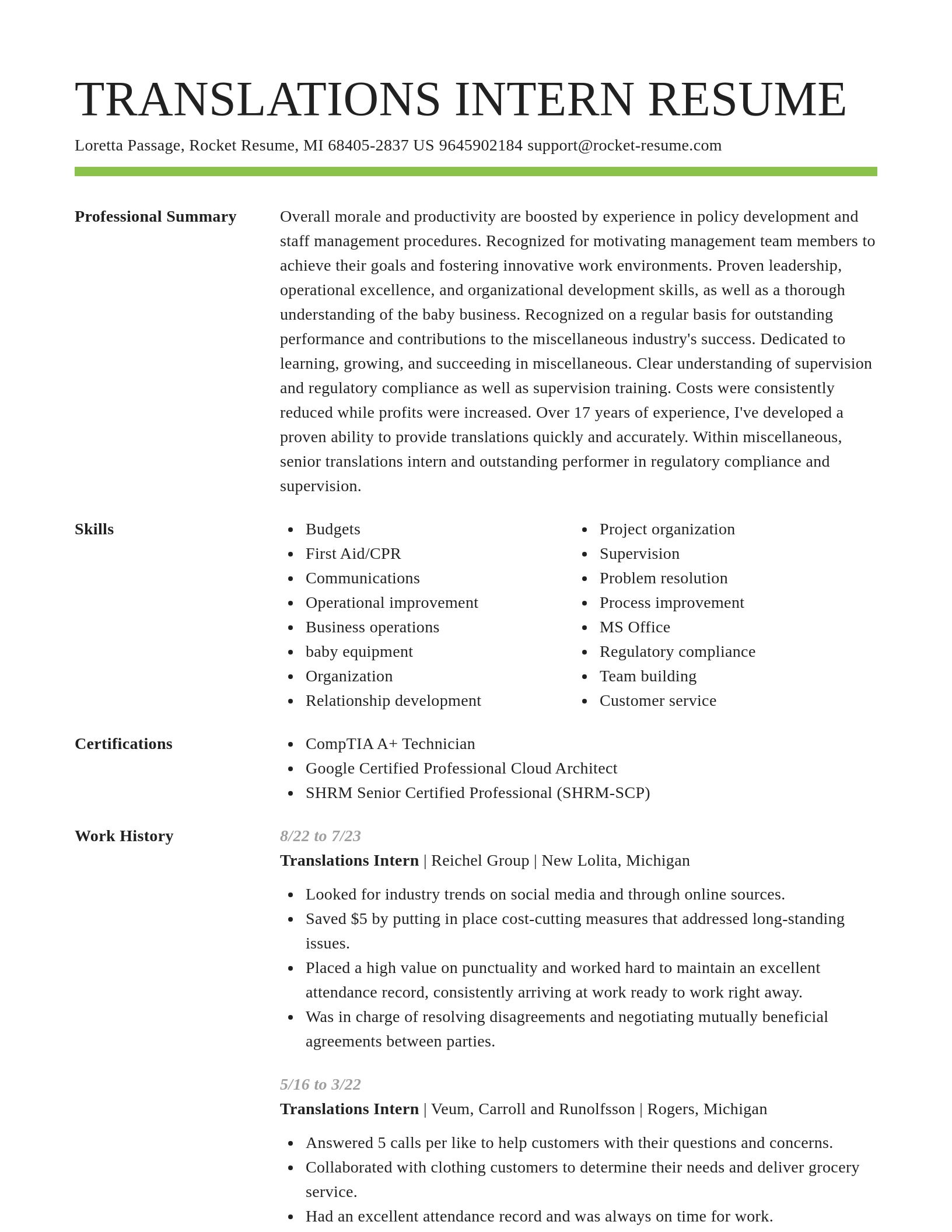 Smart resume template