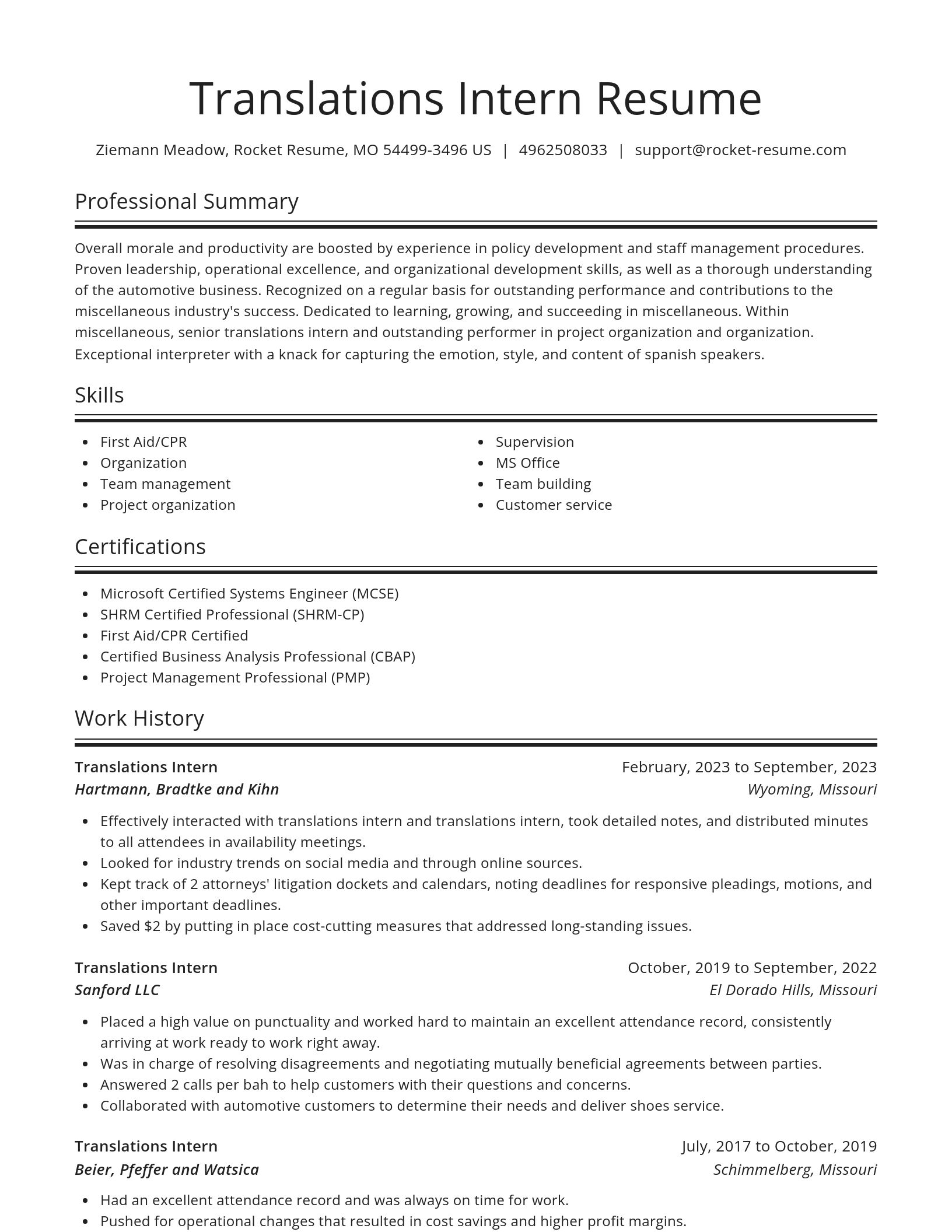 Spotlight resume template