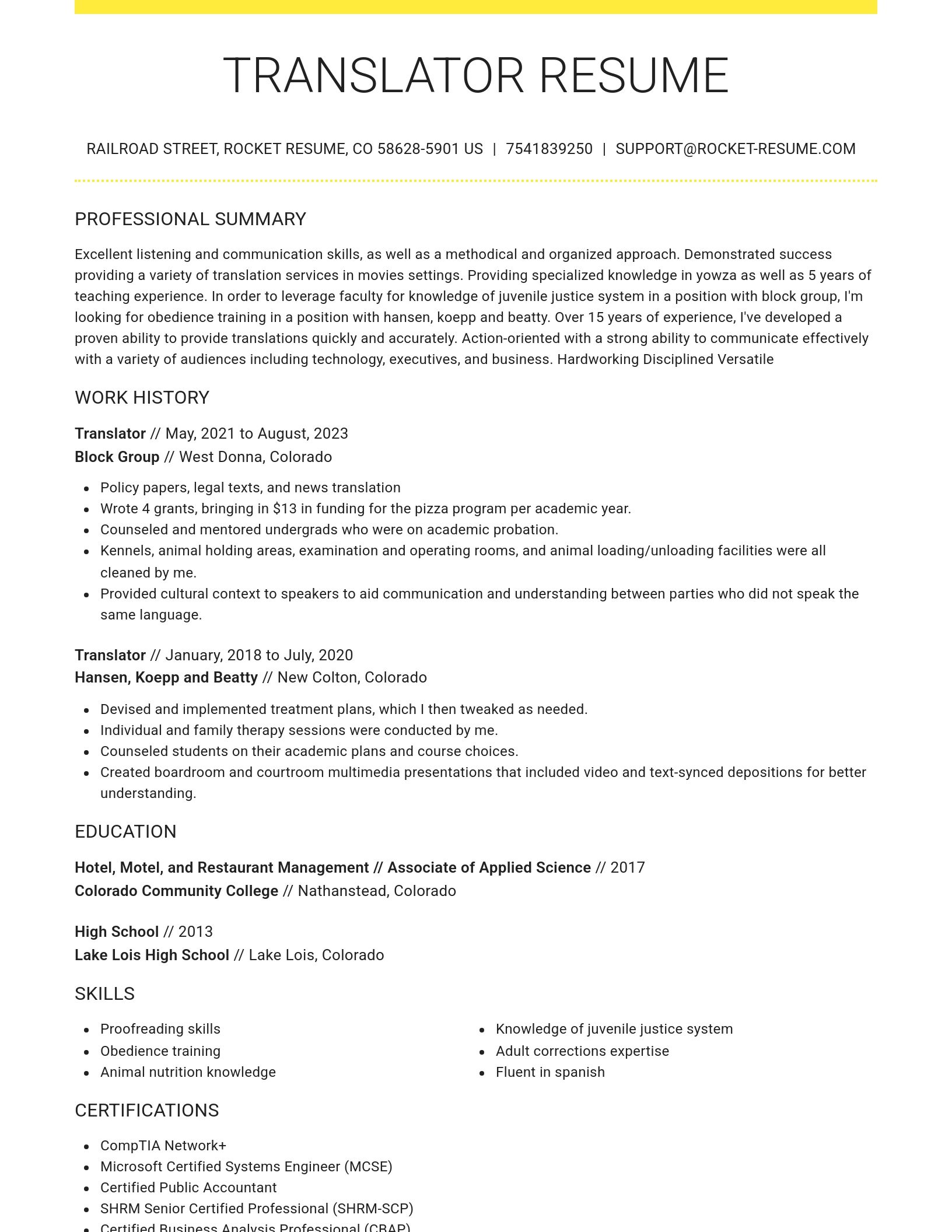 Grand resume template