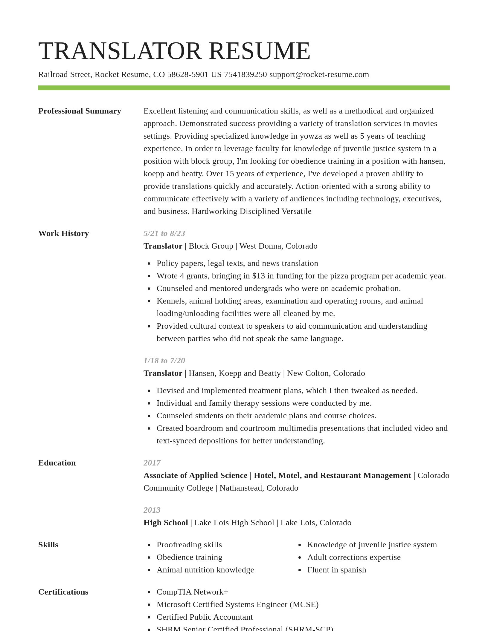 Smart resume template