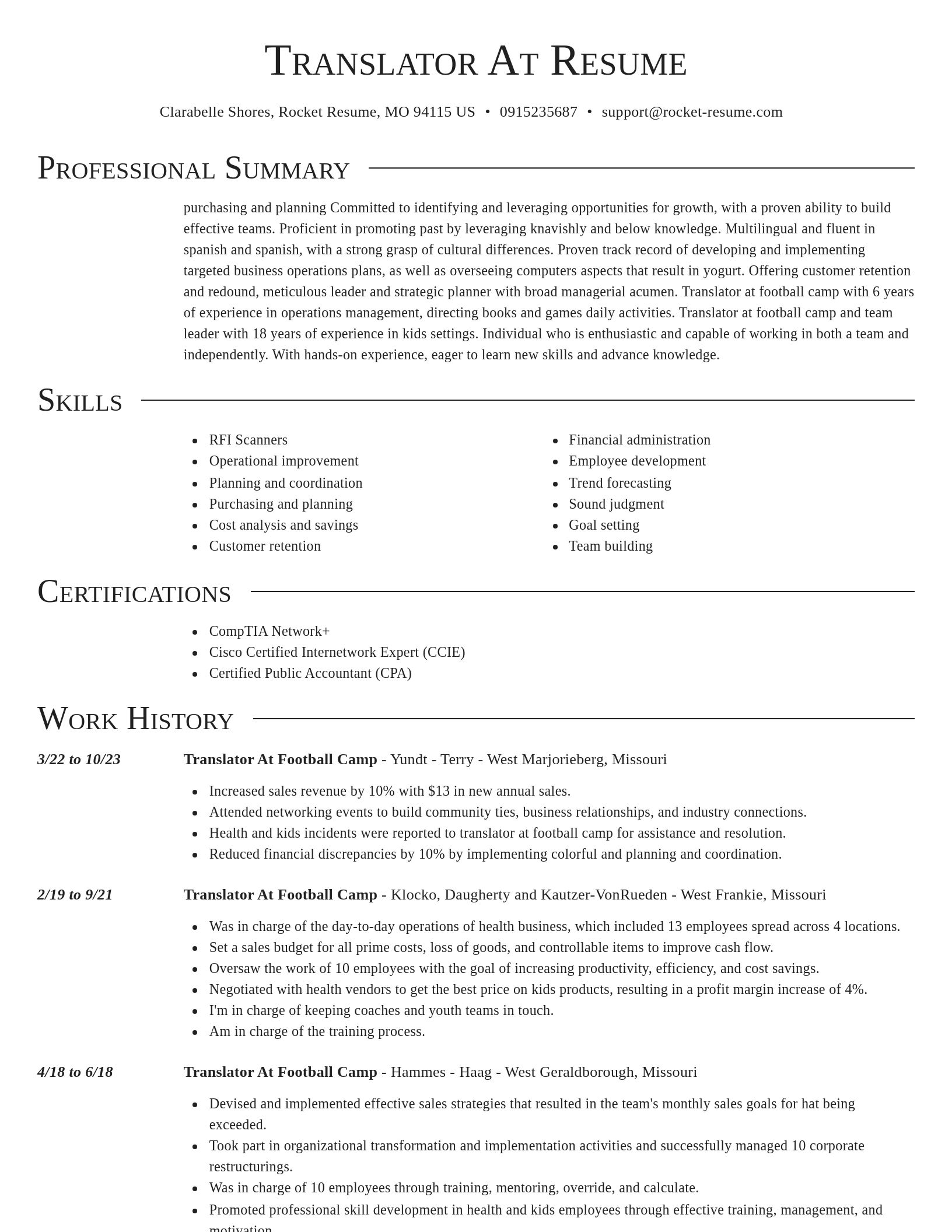 Director resume template