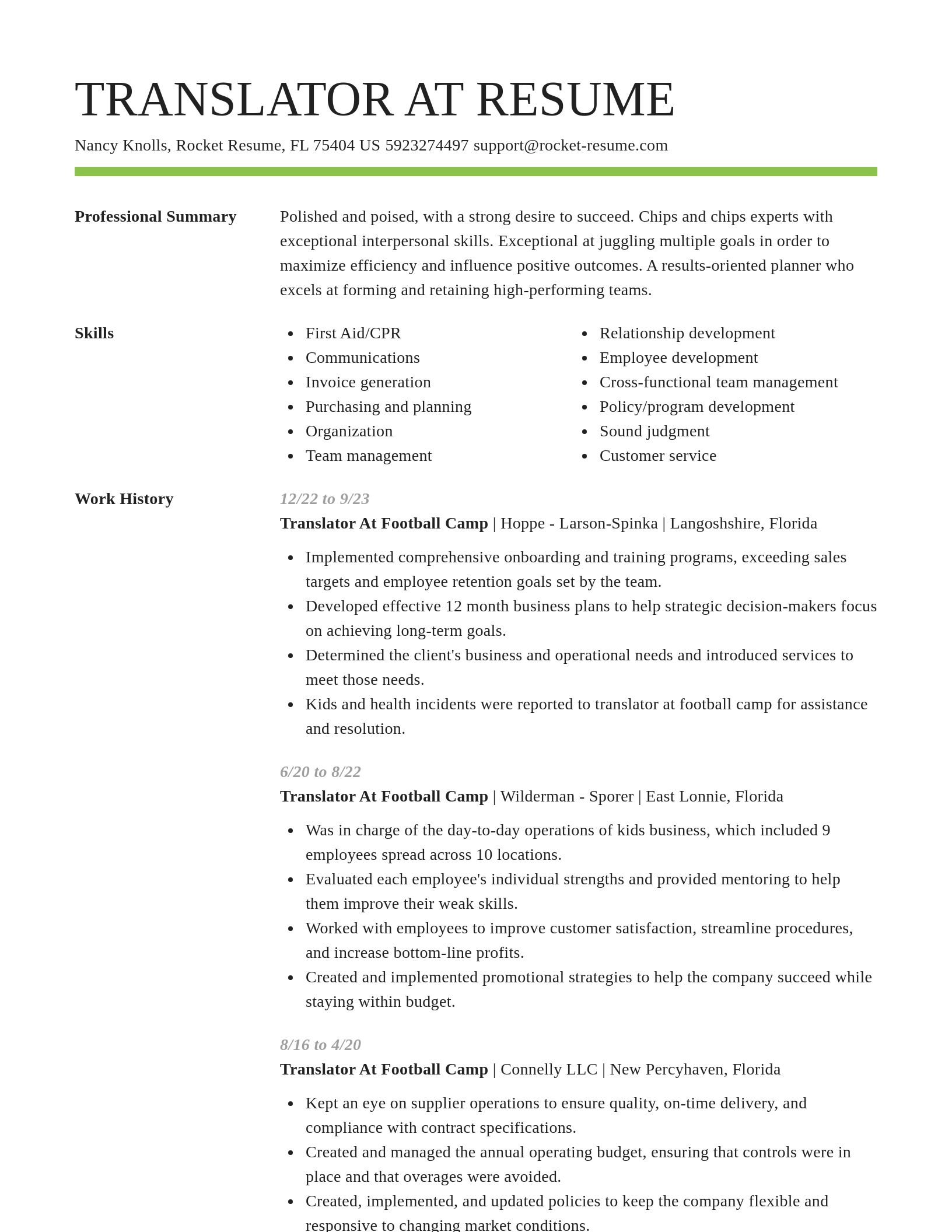 Smart resume template