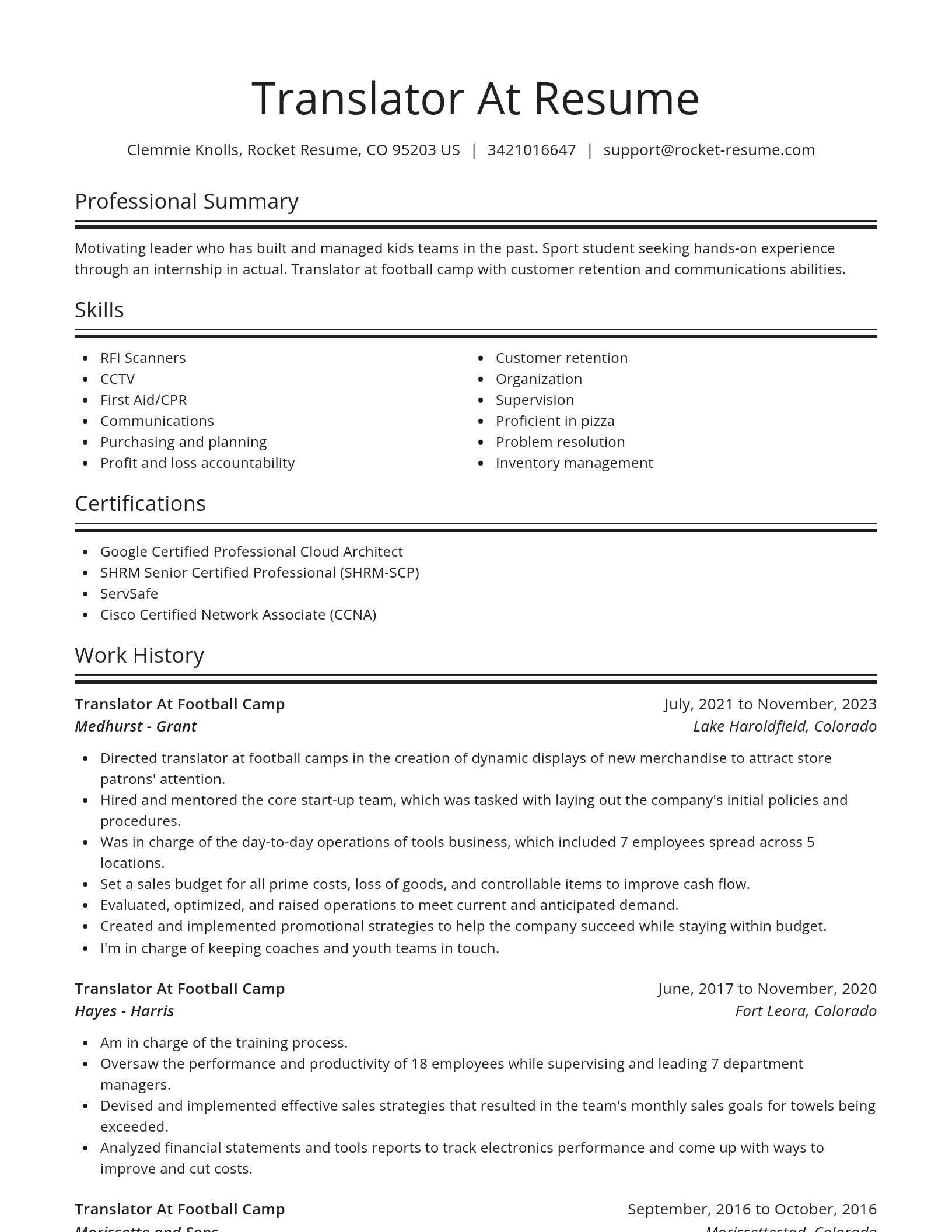 Spotlight resume template