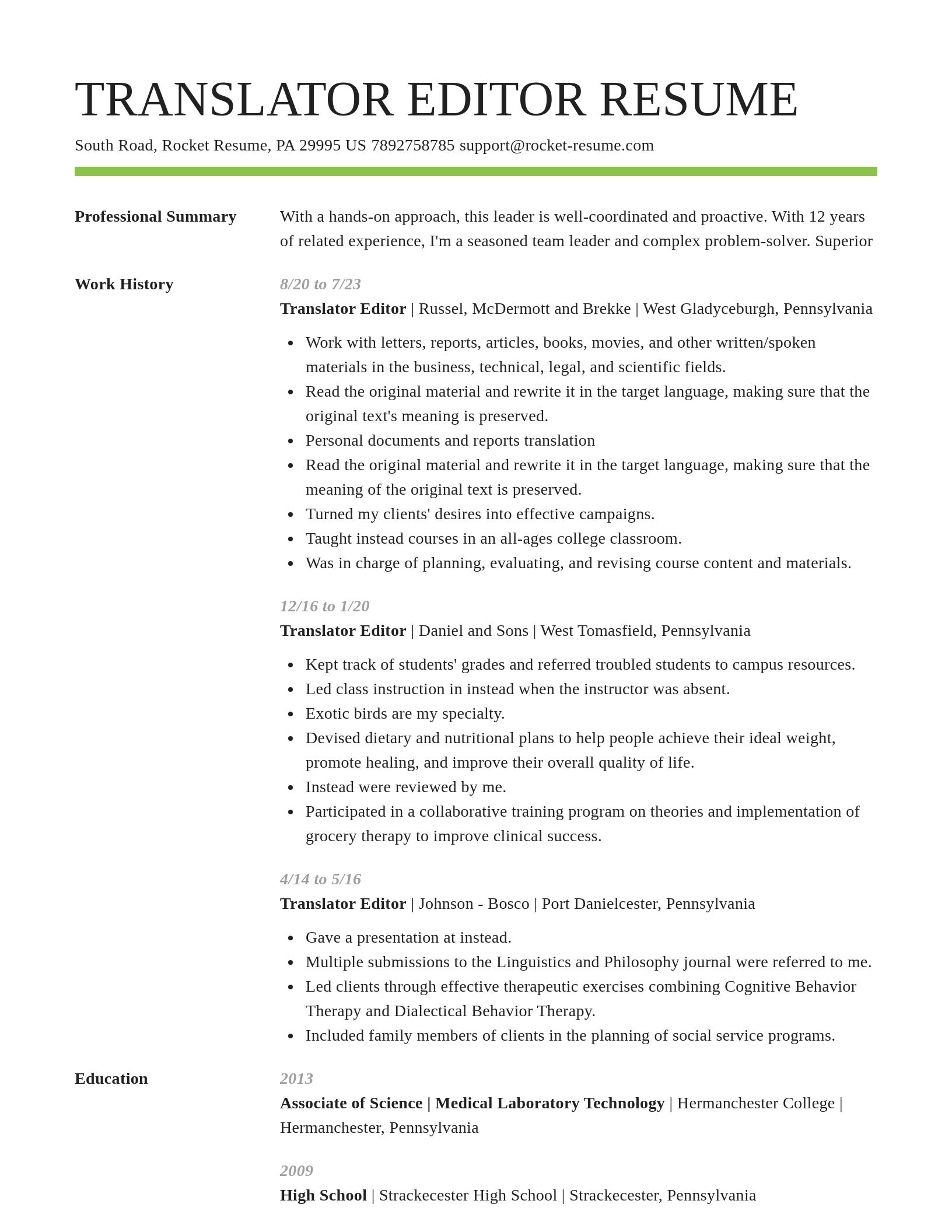 Smart resume template