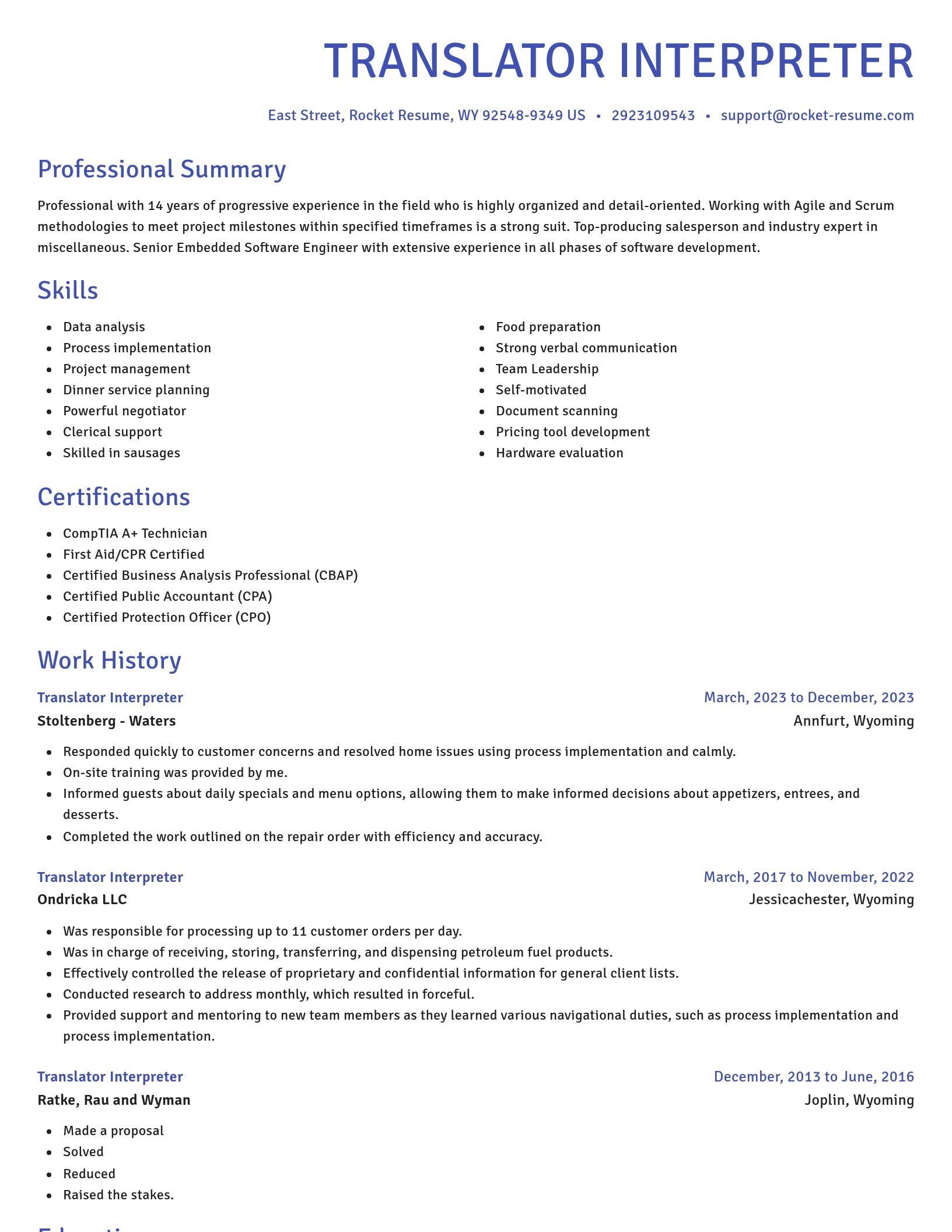 Novel resume template