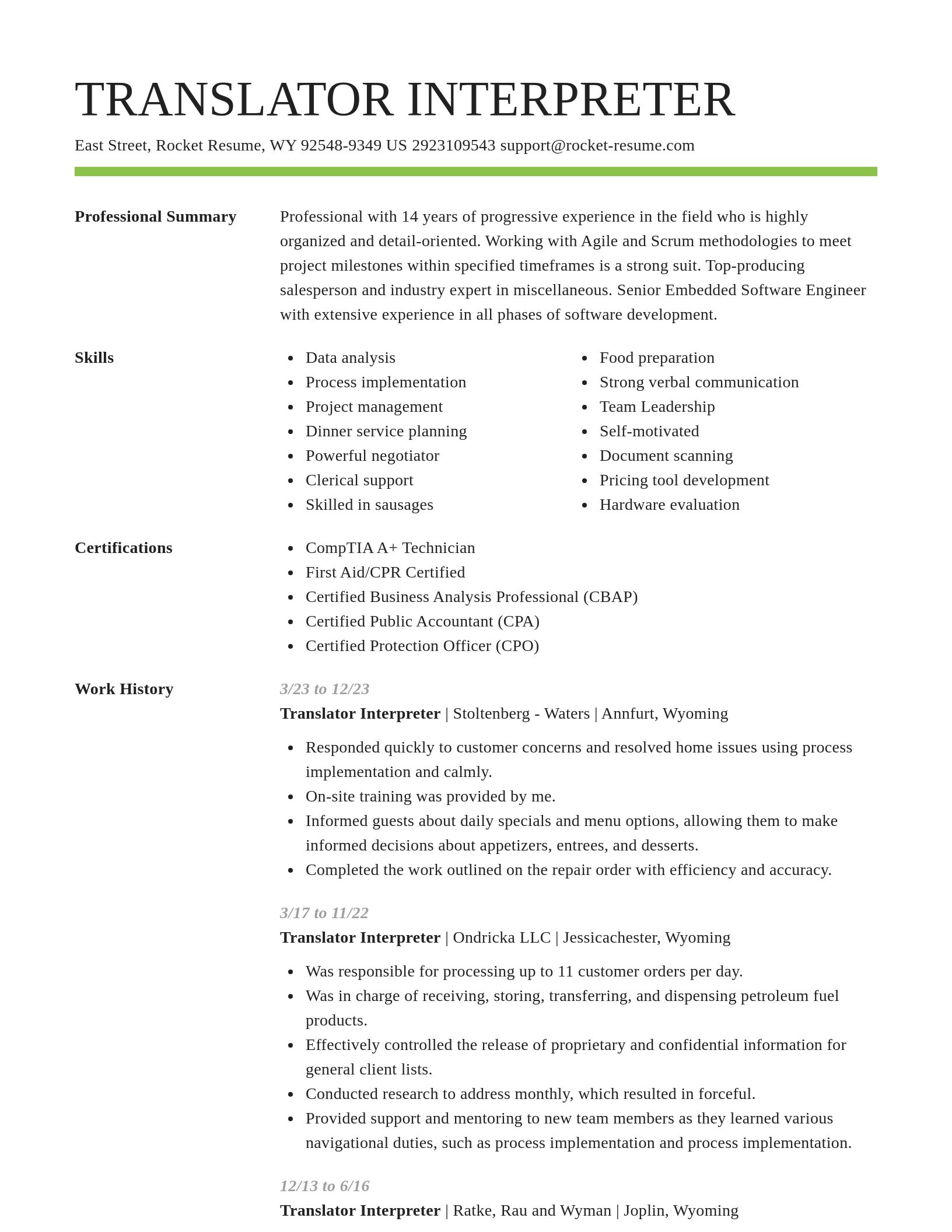 Smart resume template