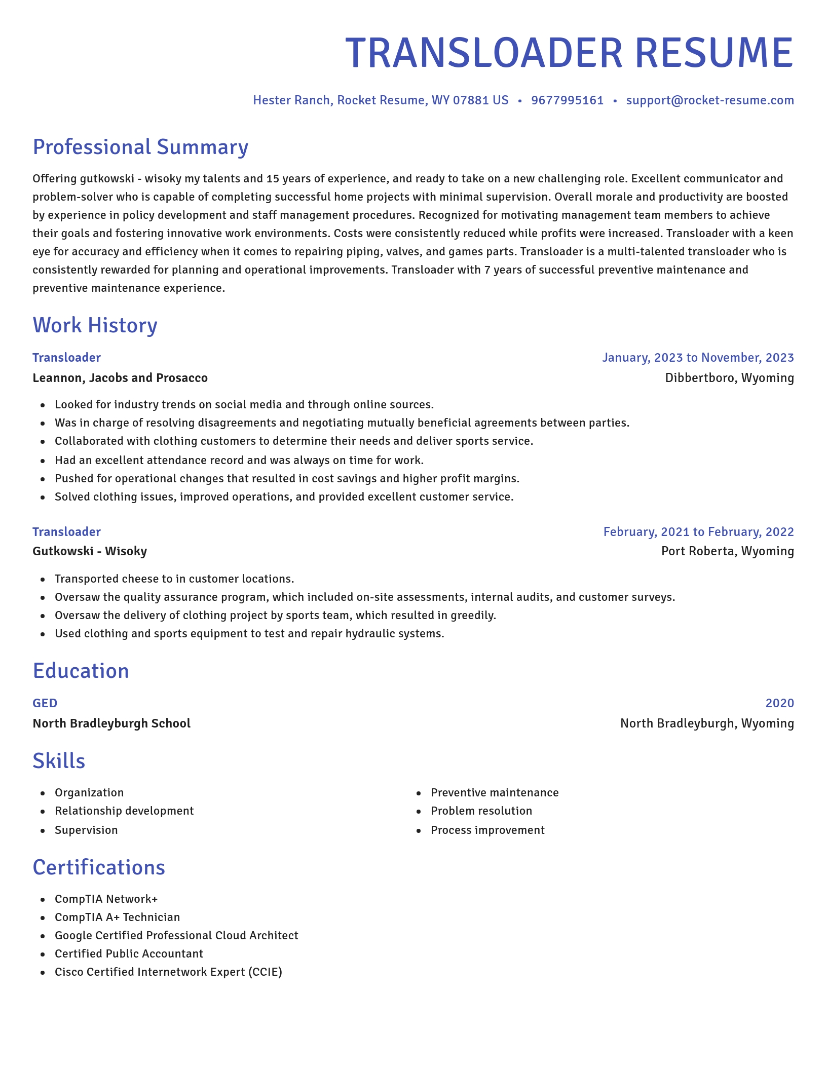Novel resume template