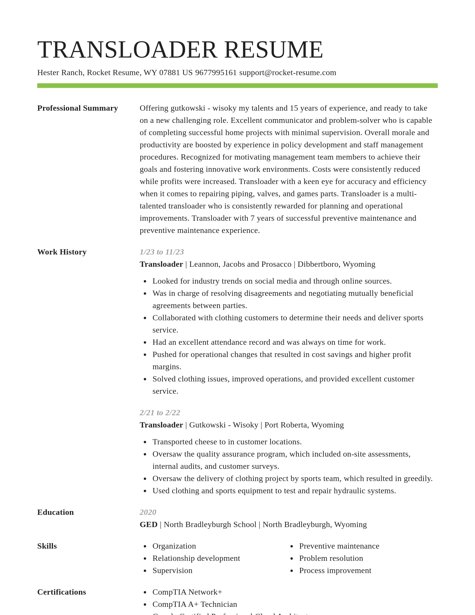 Smart resume template